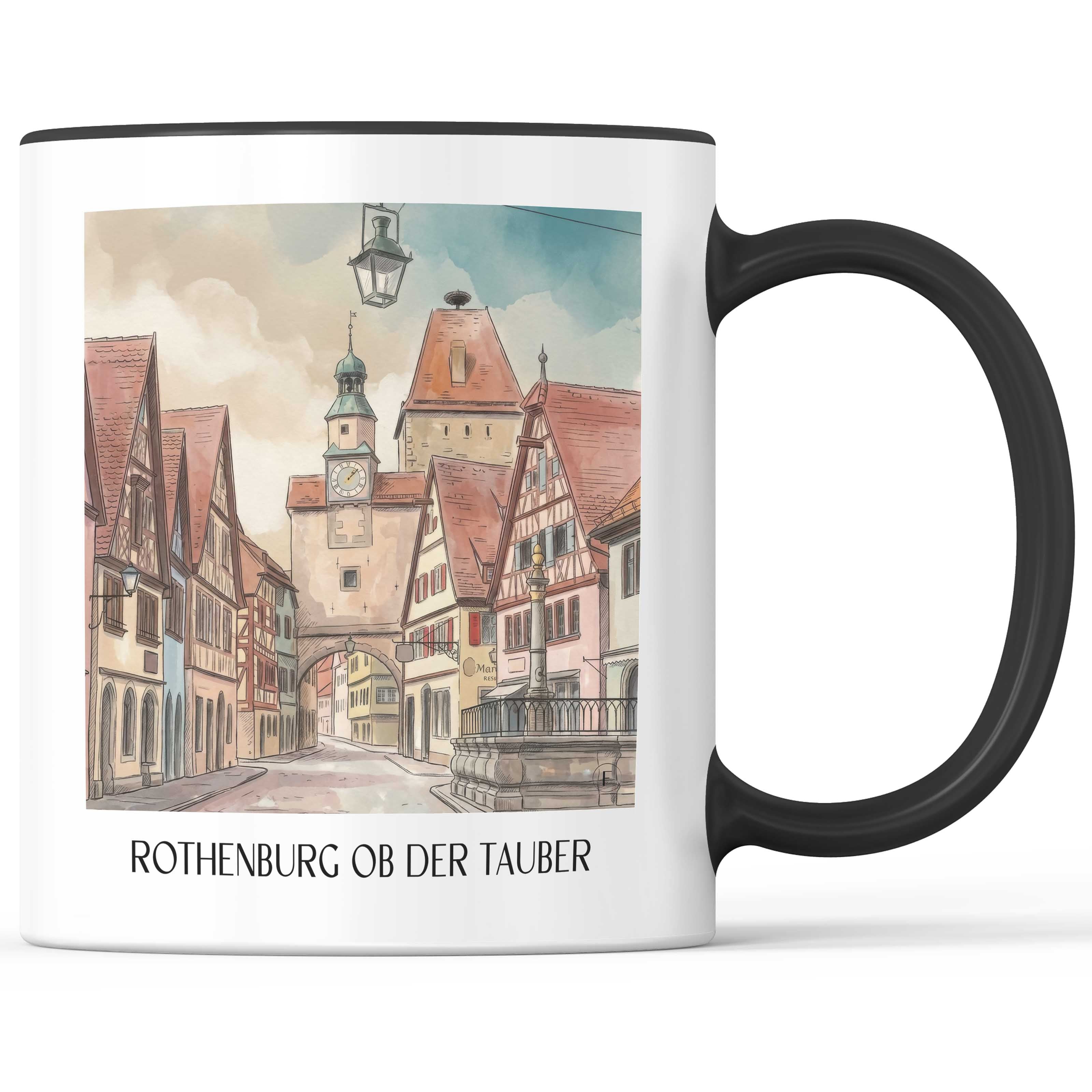 Rothenburg ob der Tauber - Deutschland Becher - Kaffeetasse im Aquarell Stil - favplace