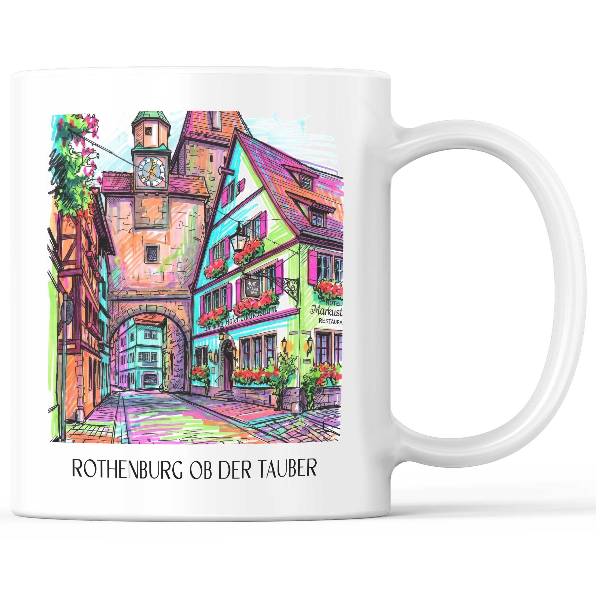 Rothenburg ob der Tauber - Deutschland Becher - Kaffeetasse im Tag Graffiti Stil