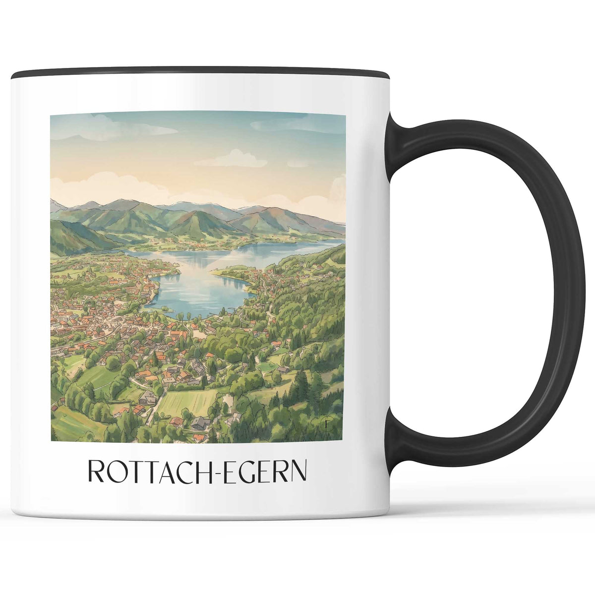 Rottach-Egern Kaffeebecher - Tegernsee - Deutschland Becher - Kaffeetasse im Aquarell Stil - favplace