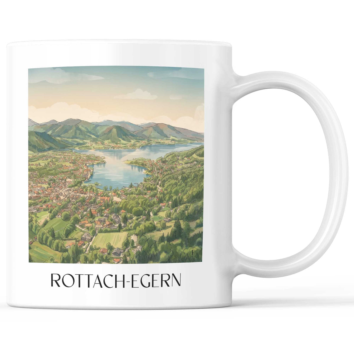 Rottach-Egern Kaffeebecher - Tegernsee - Deutschland Becher - Kaffeetasse im Aquarell Stil - favplace