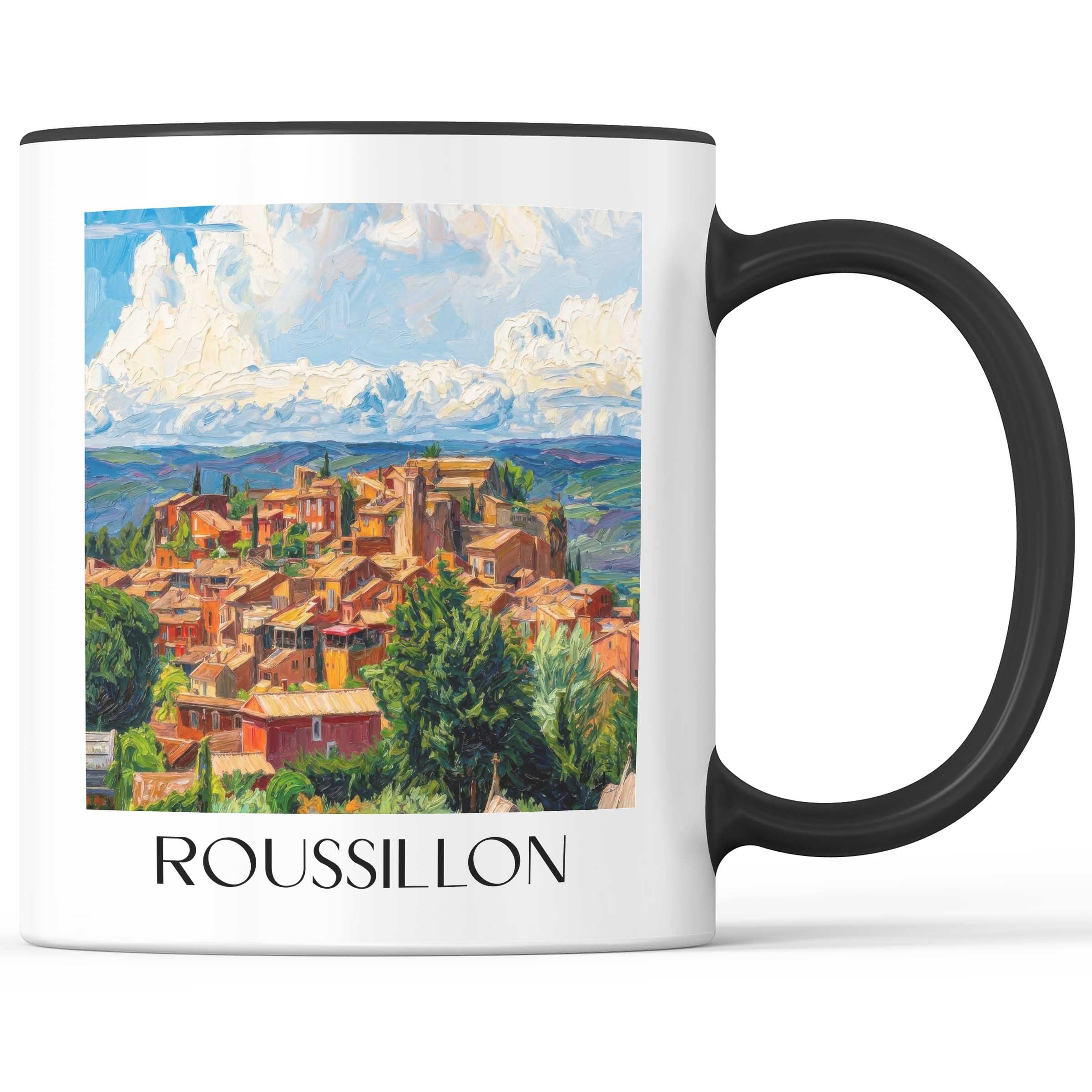 Roussillon Kaffeebecher - Provence - Frankreich Becher - Kaffeetasse im Ölgemälde Stil - favplace