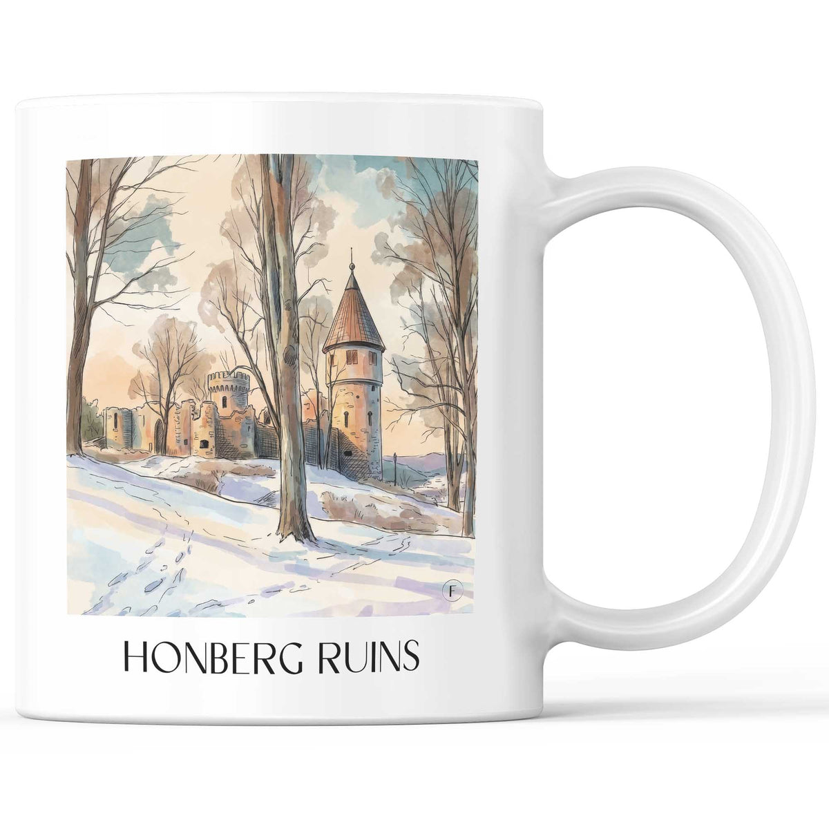 Ruine Honberg Kaffeebecher - Tuttlingen - Deutschland Becher - Kaffeetasse im Aquarell Stil - favplace
