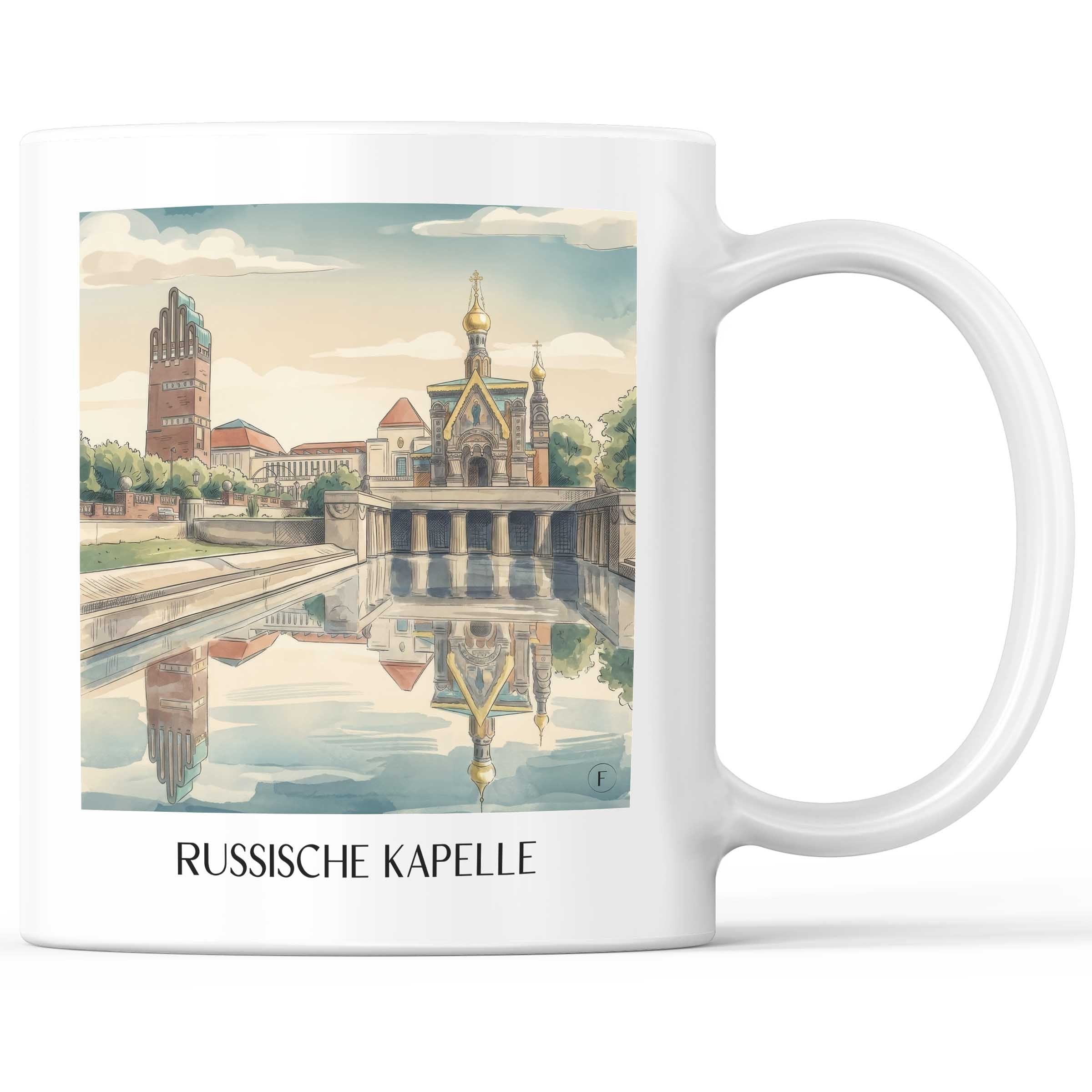 russische-kapelle-darmstadt-deutschland-kaffeebecher-aquarell