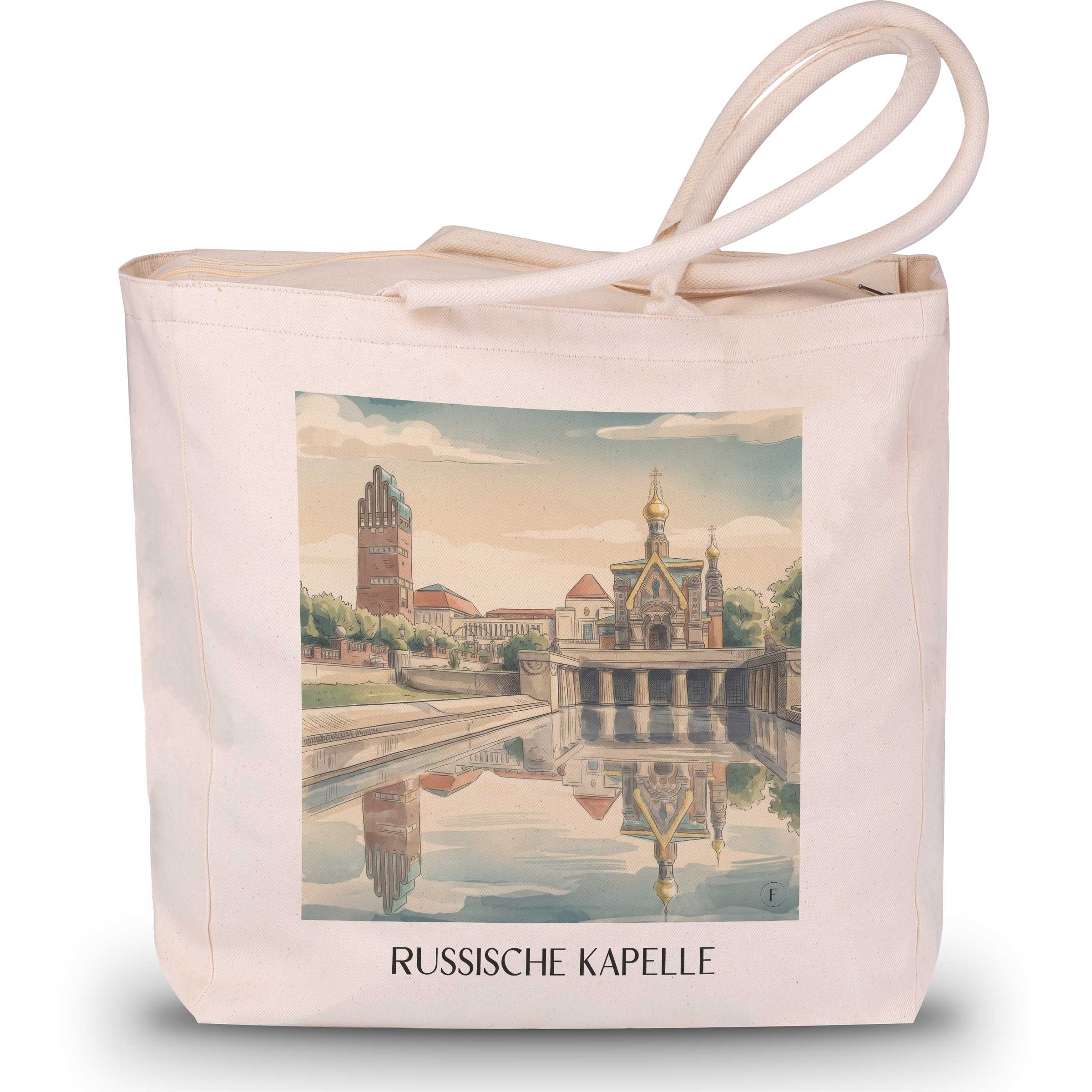 russische-kapelle-darmstadt-deutschland-einkaufstasche-aquarell