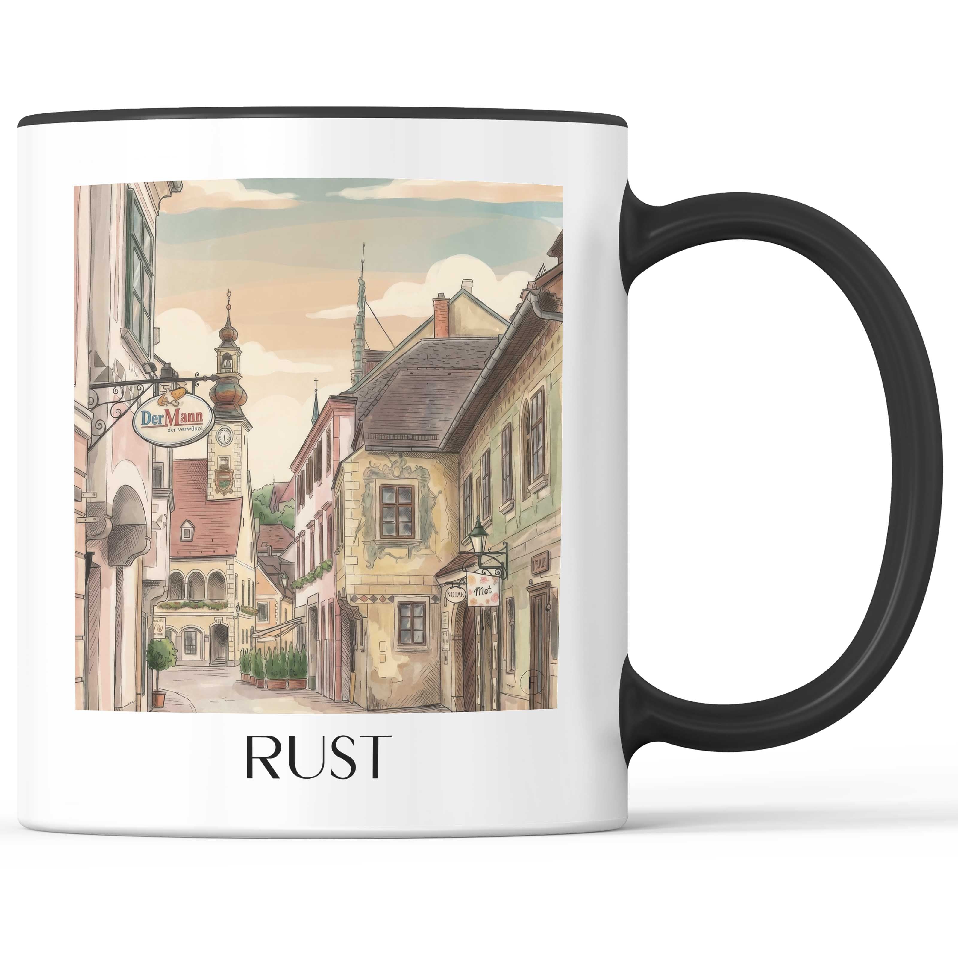 Rust Kaffeebecher - Österreich - Deutschland und Österreich Becher - Kaffeetasse im Aquarell Stil - favplace