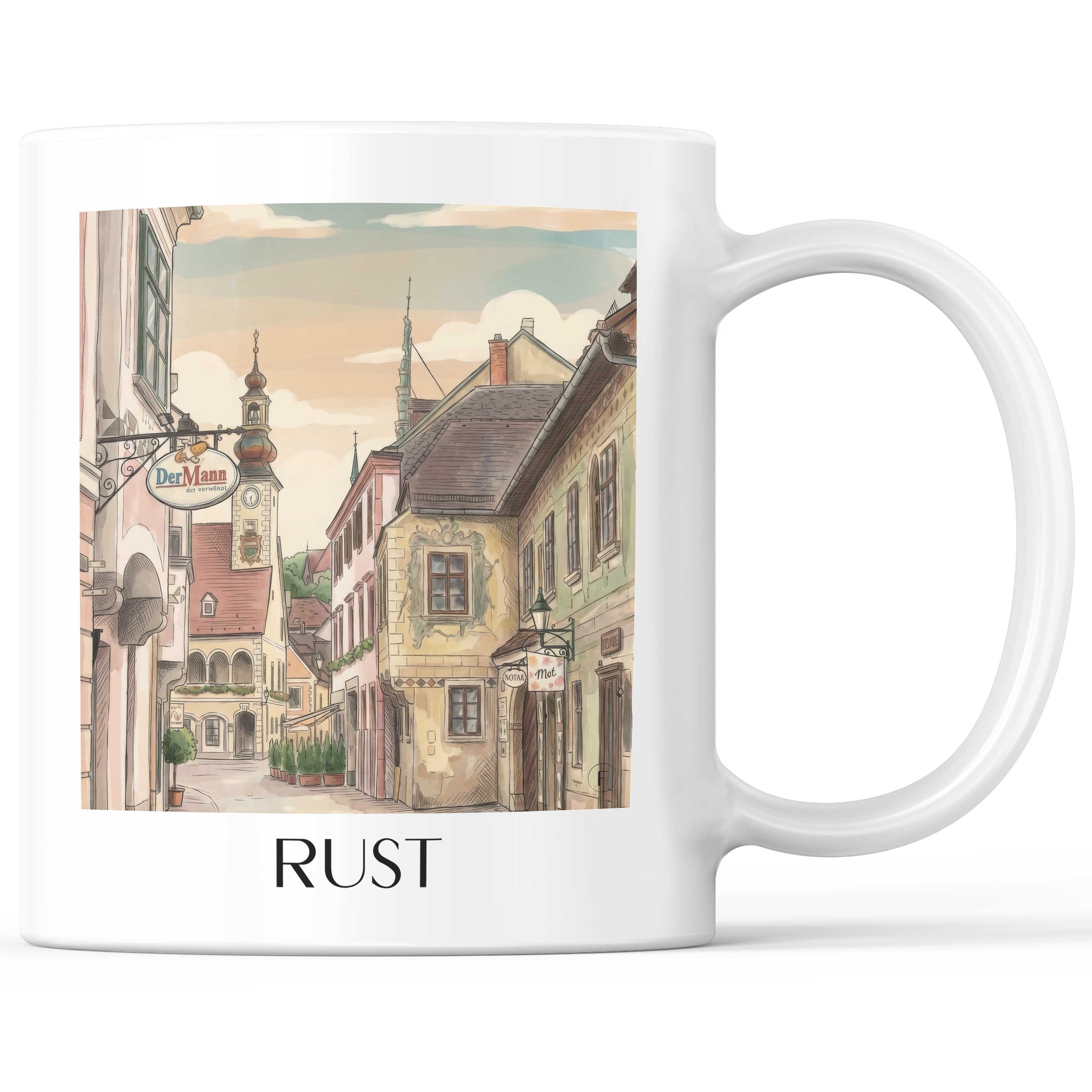 Rust Kaffeebecher - Österreich - Deutschland und Österreich Becher - Kaffeetasse im Aquarell Stil - favplace