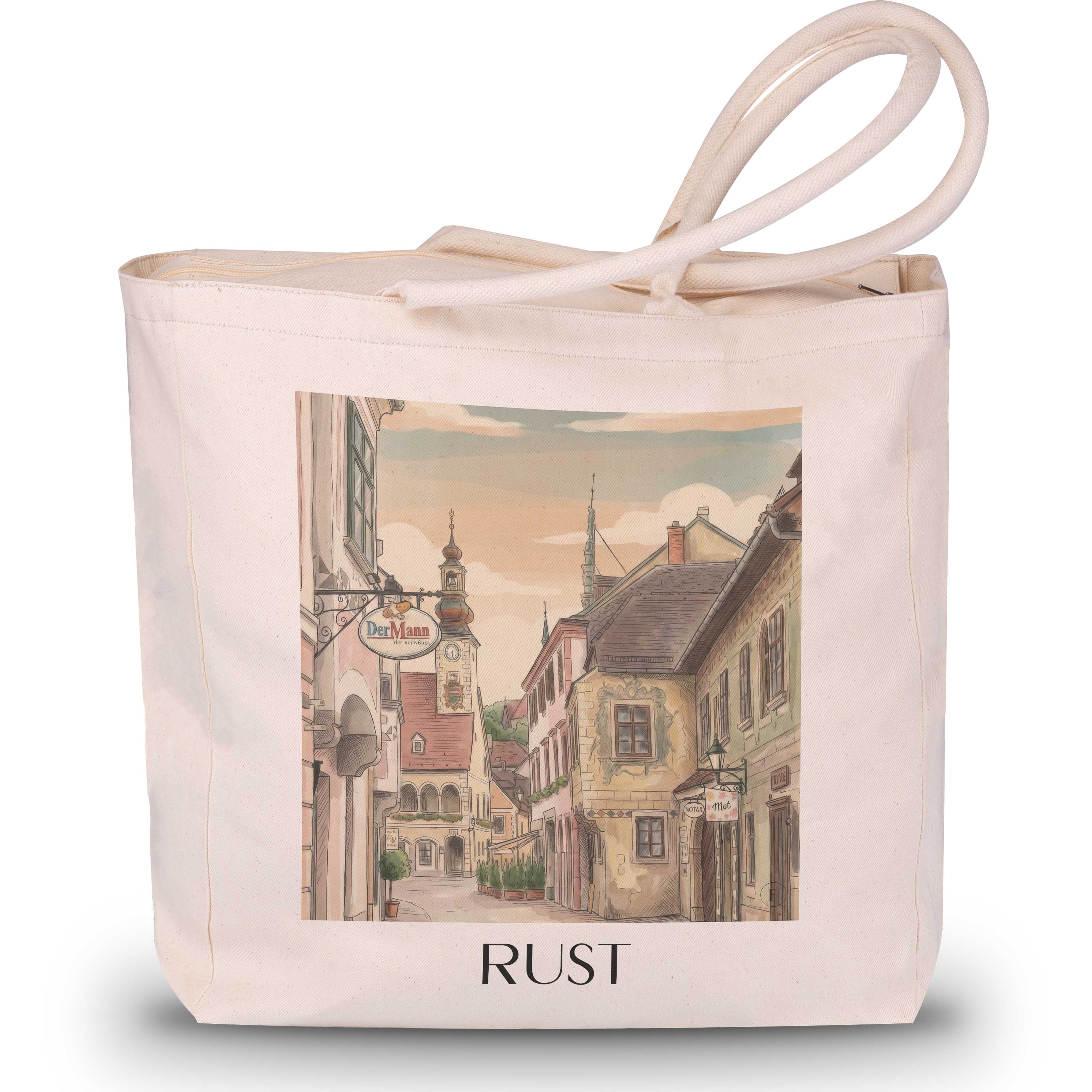 Rust Shopping Tasche - Österreich - Deutschland und Österreich Tote Bag - Einkaufstasche im Aquarell Stil - favplace