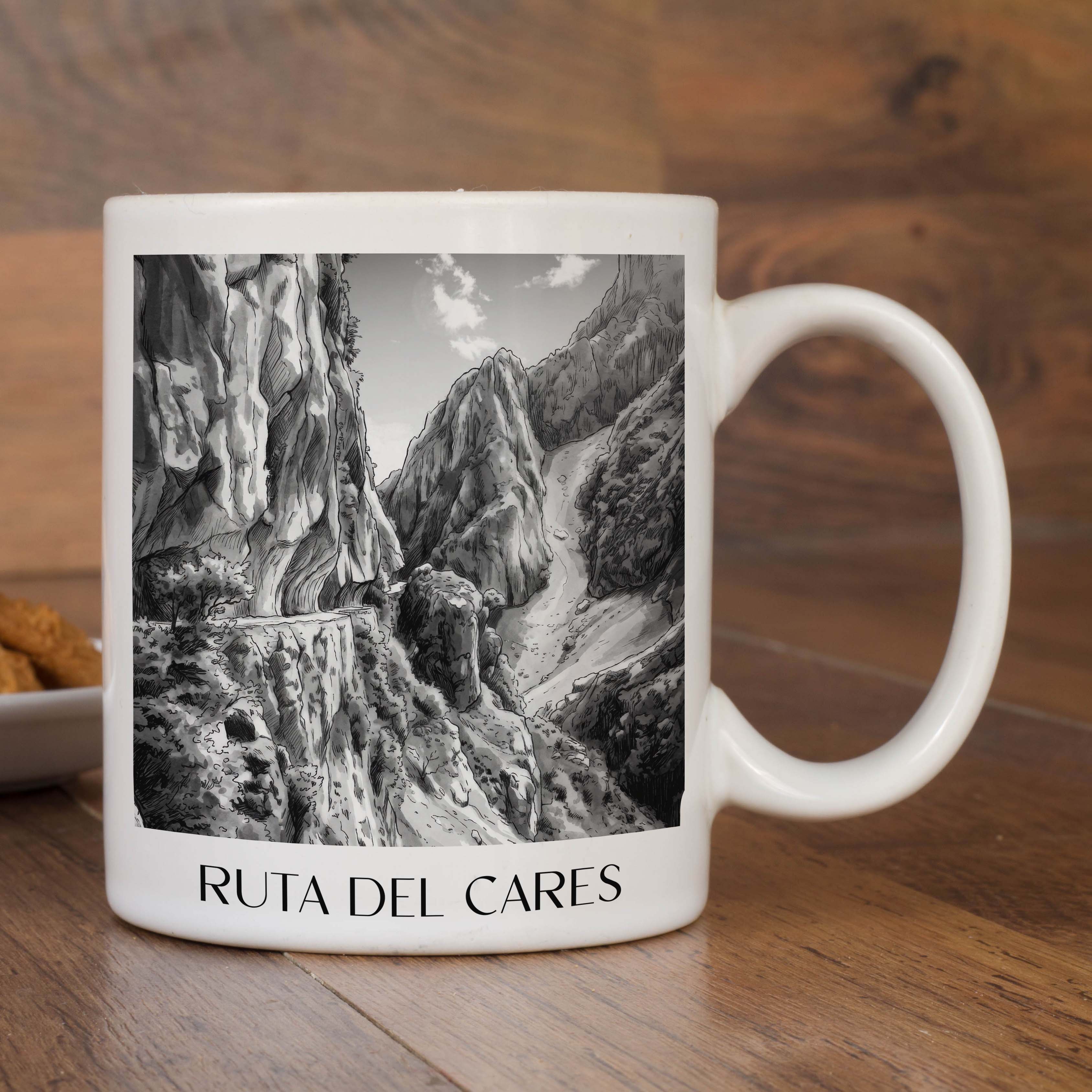 ruta-del-cares-spanien-spanien-kaffeebecher-aquarell-schwarz-weiss
