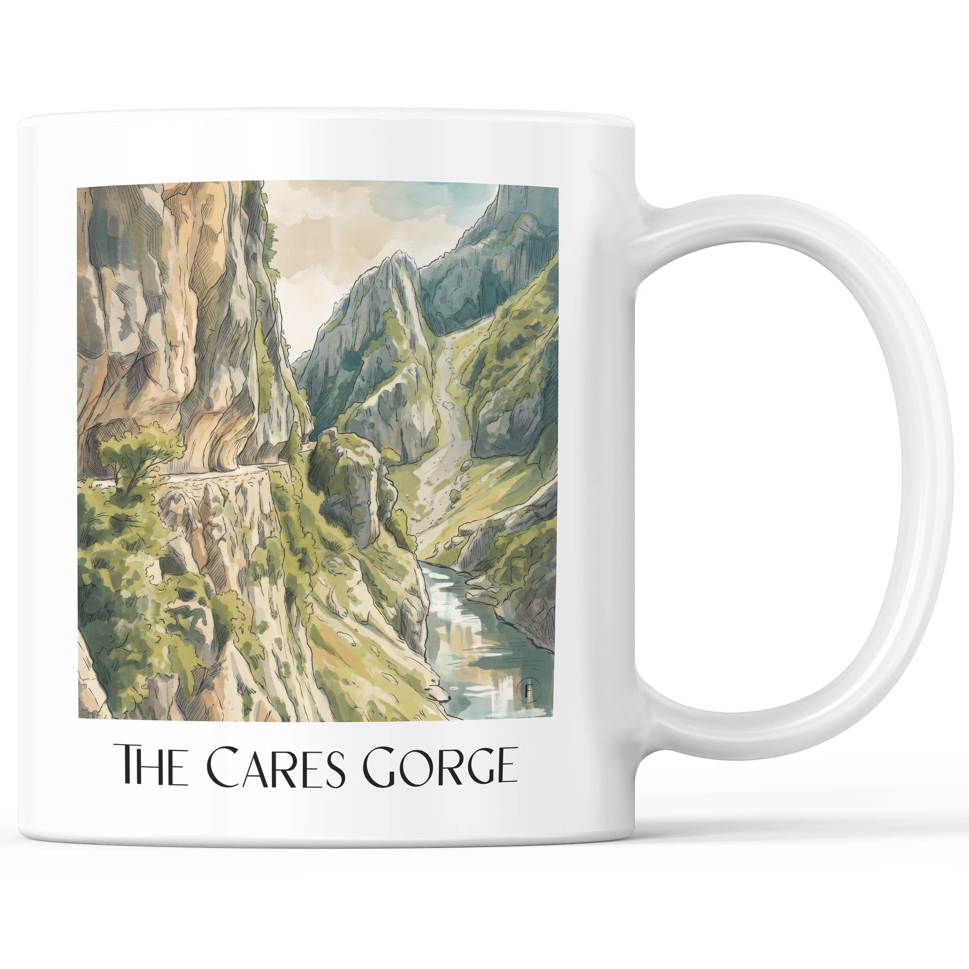 Ruta del Cares Kaffeebecher - Spanien - Spanien Becher - Kaffeetasse im Aquarell Stil - favplace