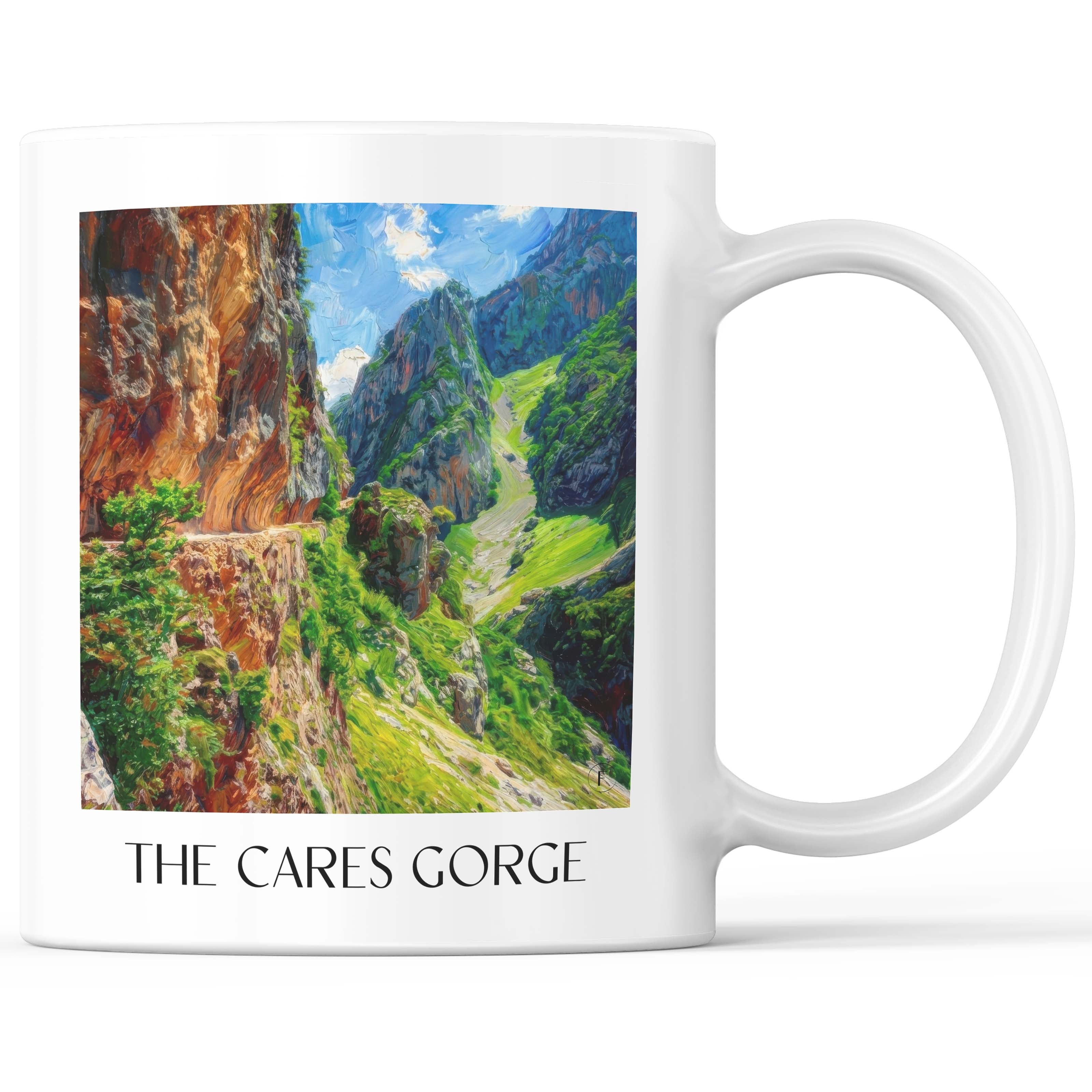 Ruta del Cares Kaffeebecher - Spanien - Spanien Becher - Kaffeetasse im Ölgemälde Stil - favplace