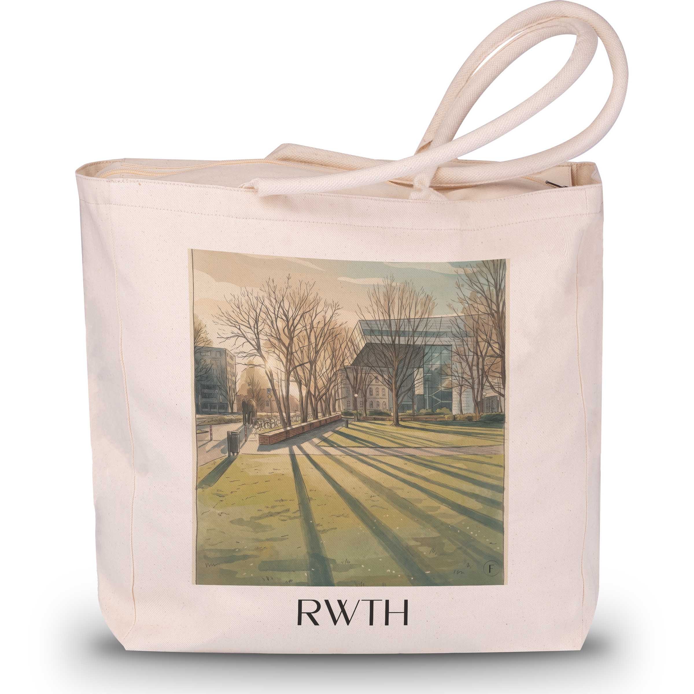 Rwth Shopping Tasche - Aachen - Deutschland Tote Bag - Einkaufstasche im Aquarell Stil - favplace