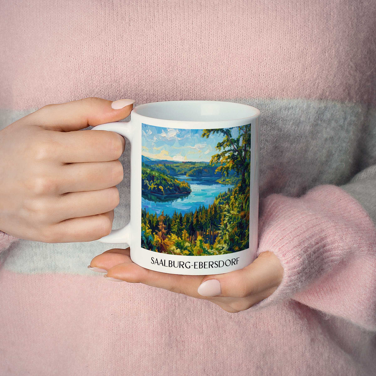 saalburg-ebersdorf-thüringer-schiefergebirge-deutschland-kaffeebecher-oil-painting-oelgemaelde