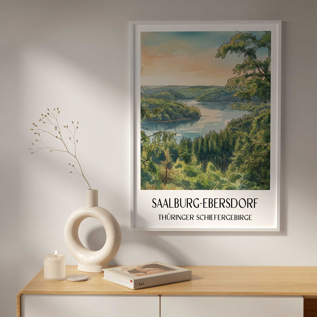 saalburg-ebersdorf-thüringer-schiefergebirge-deutschland-poster-aquarell