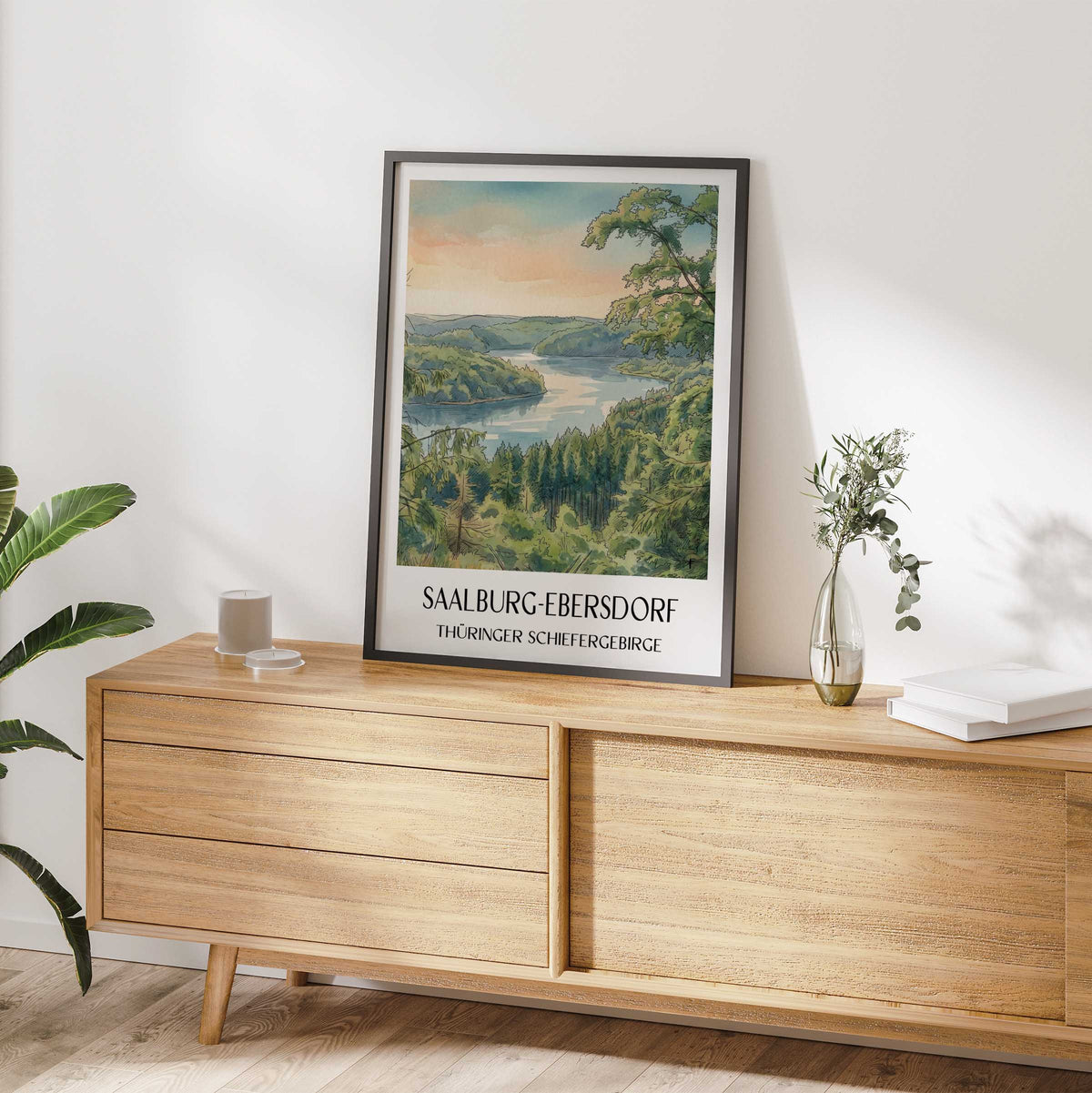 saalburg-ebersdorf-thüringer-schiefergebirge-deutschland-poster-aquarell