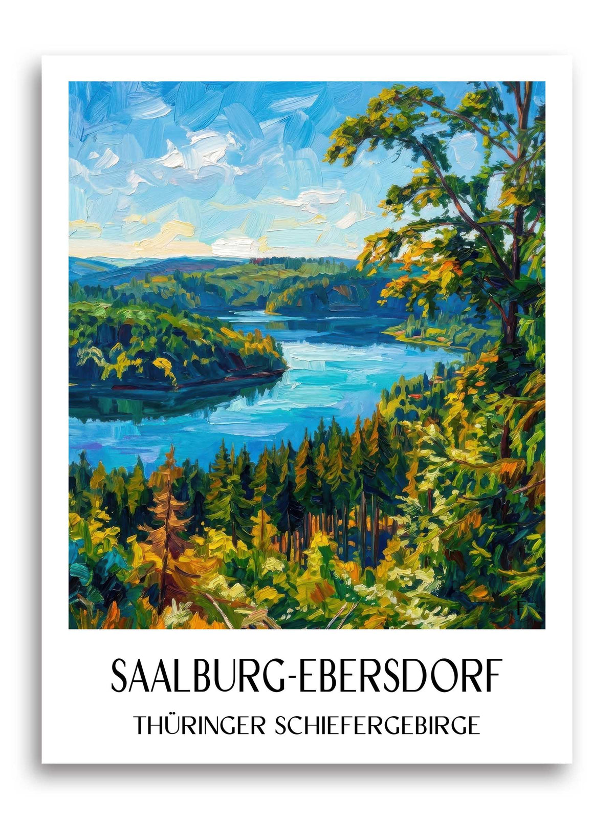 saalburg-ebersdorf-thüringer-schiefergebirge-deutschland-poster-oil-painting-oelgemaelde