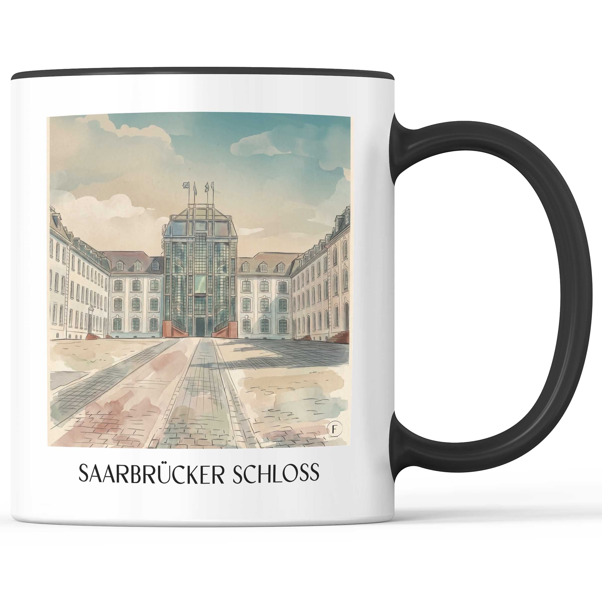 saarbrücker-schloss-saarland-deutschland-kaffeebecher-aquarell