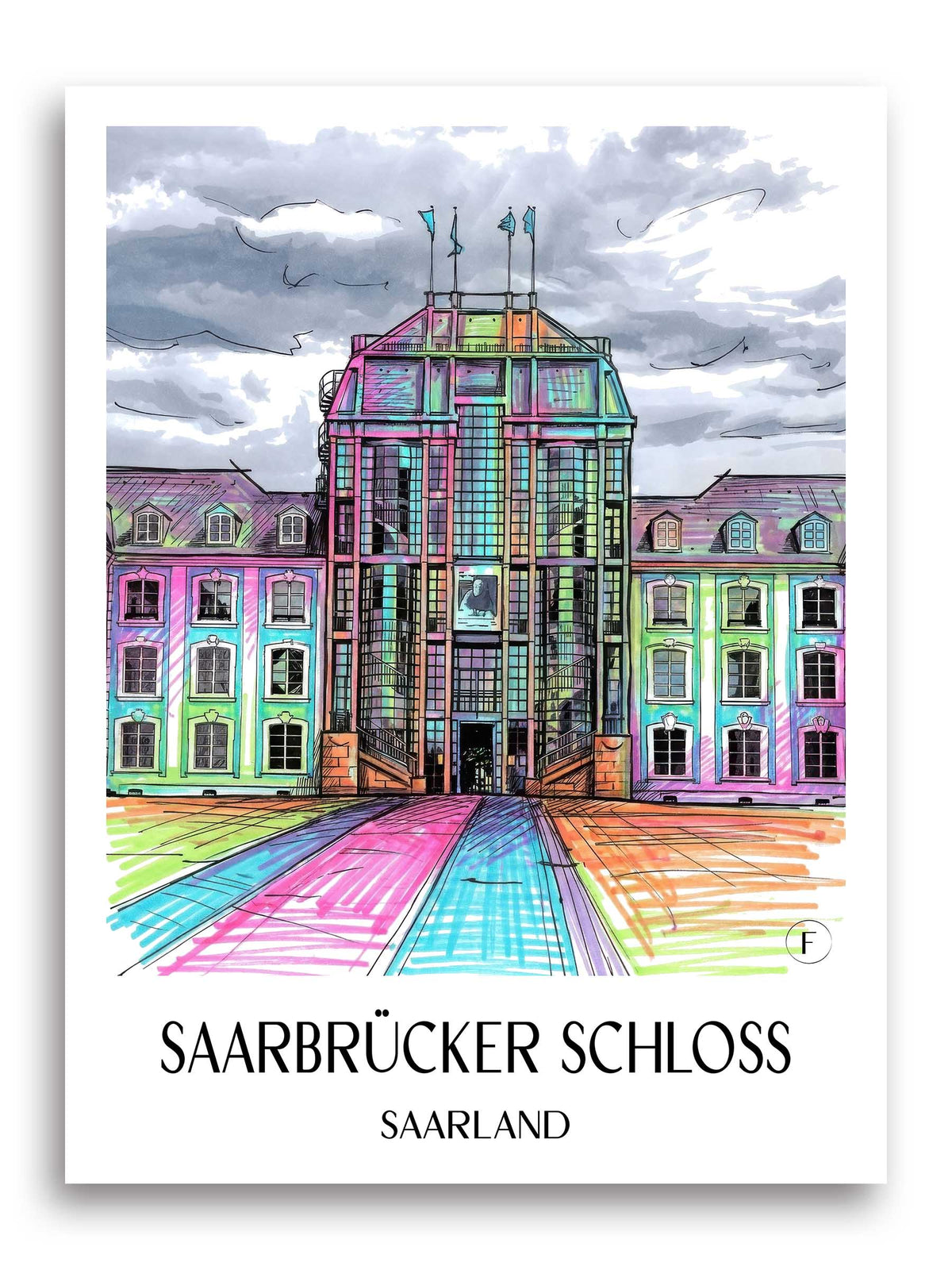 saarbrücker-schloss-saarland-deutschland-poster-graffiti