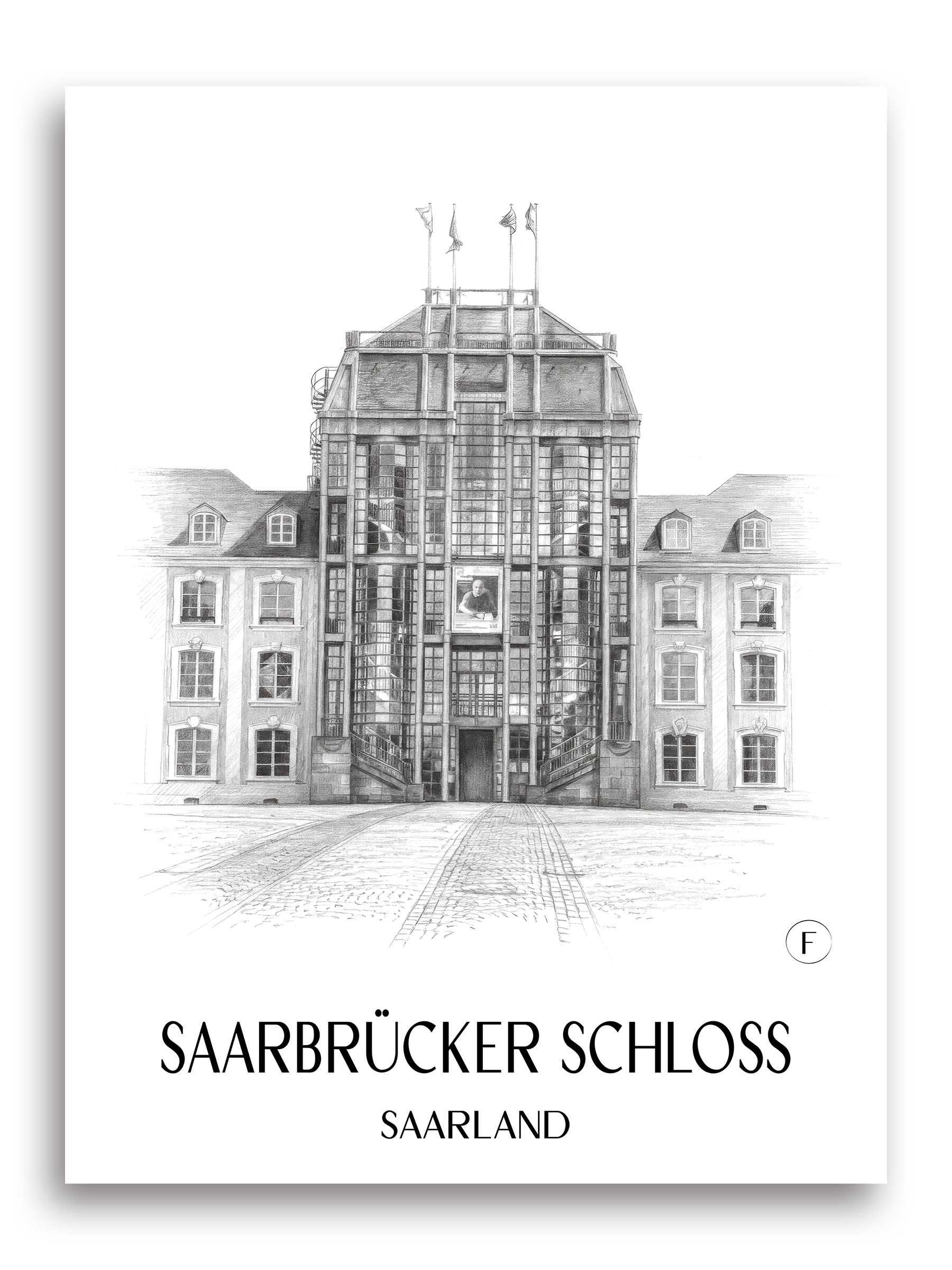 saarbrücker-schloss-saarland-deutschland-poster-bleistift-zeichnung-drawing