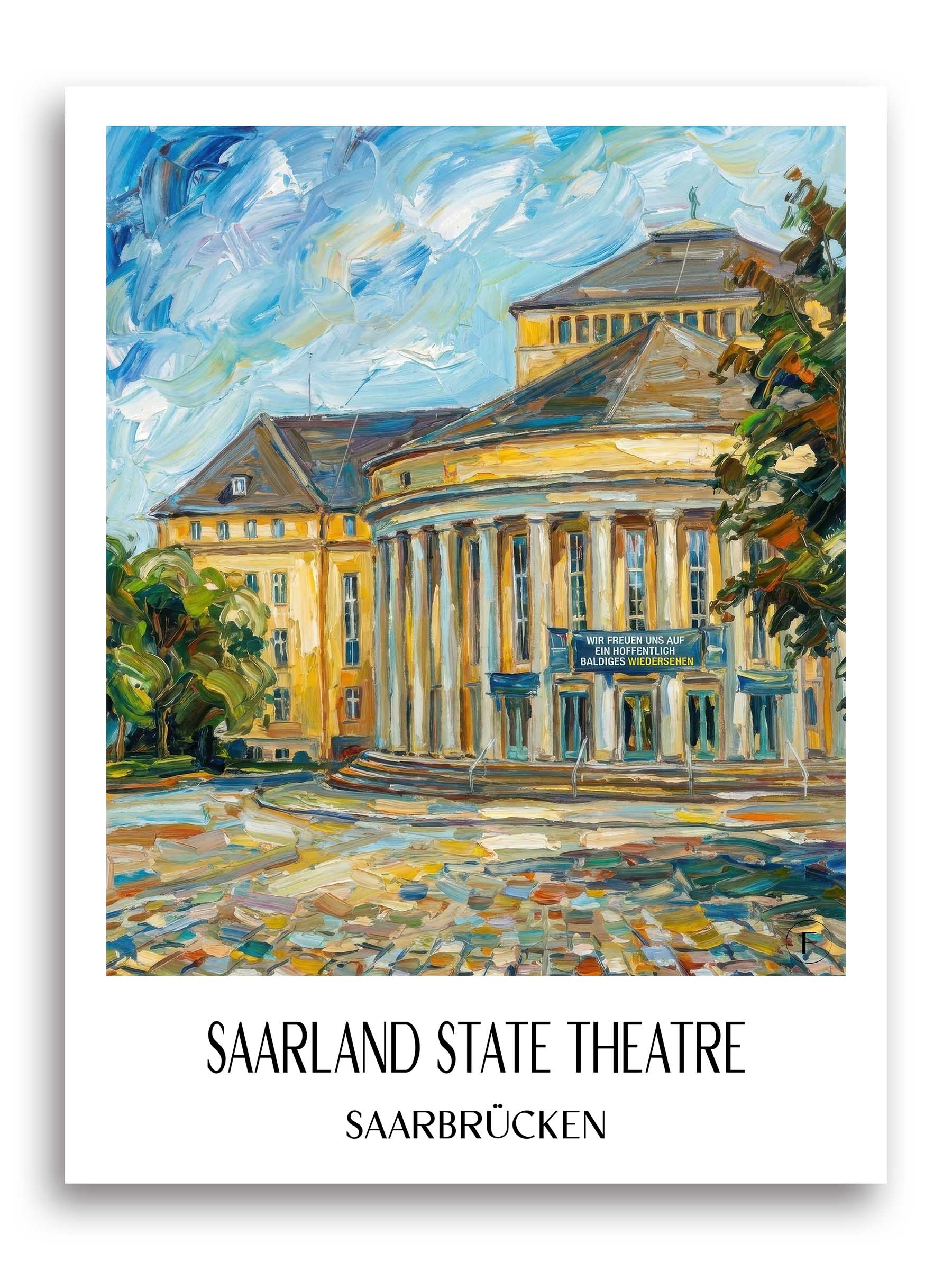 Saarländisches Staatstheater Poster - Saarbrücken - Deutschland Kunstdruck - Ölgemälde von A4 bis A1 - favplace
