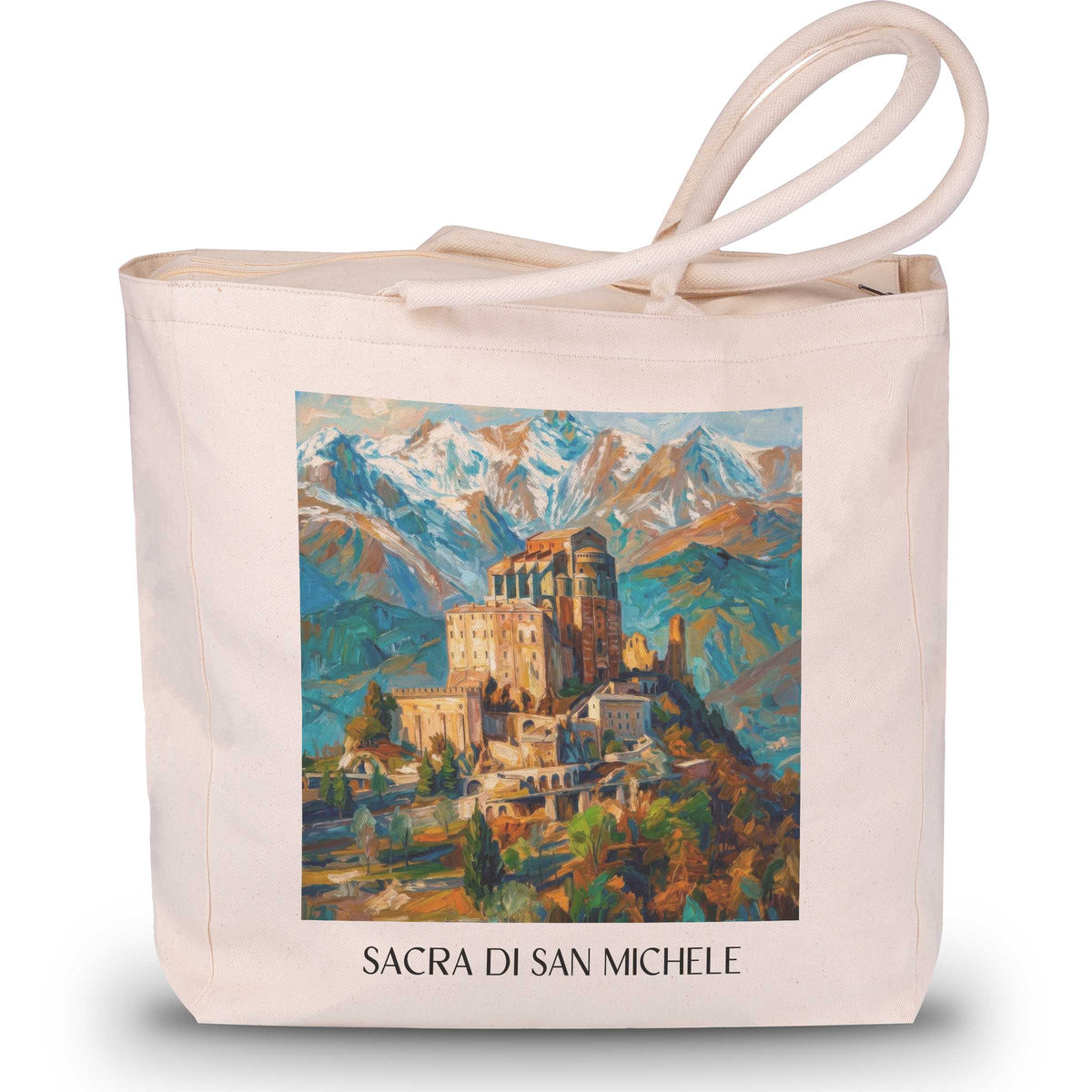 sacra-di-san-michele-piemont-italien-einkaufstasche-oil-painting-oelgemaelde