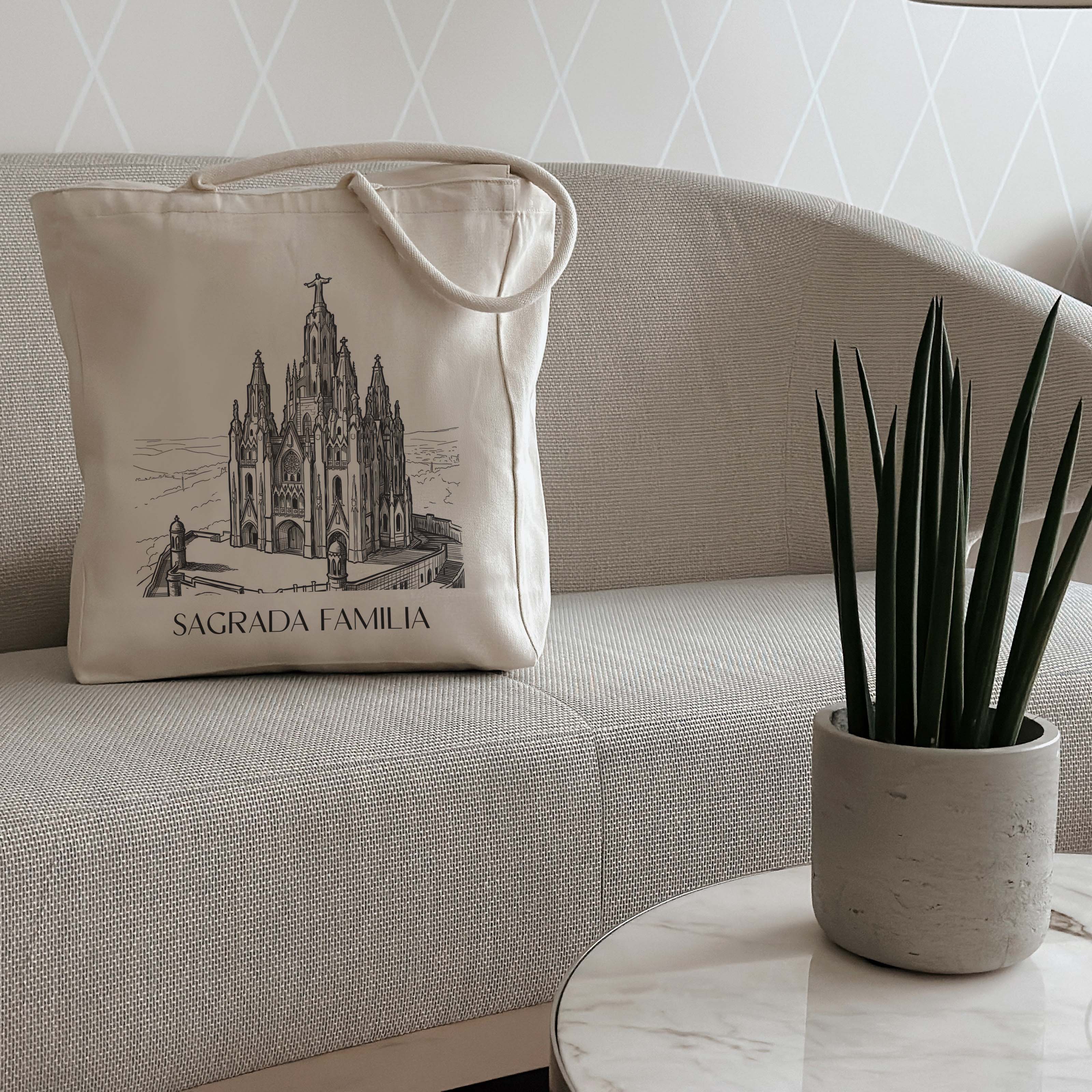 sagrada-familia-barcelona-spanien-einkaufstasche-skizze