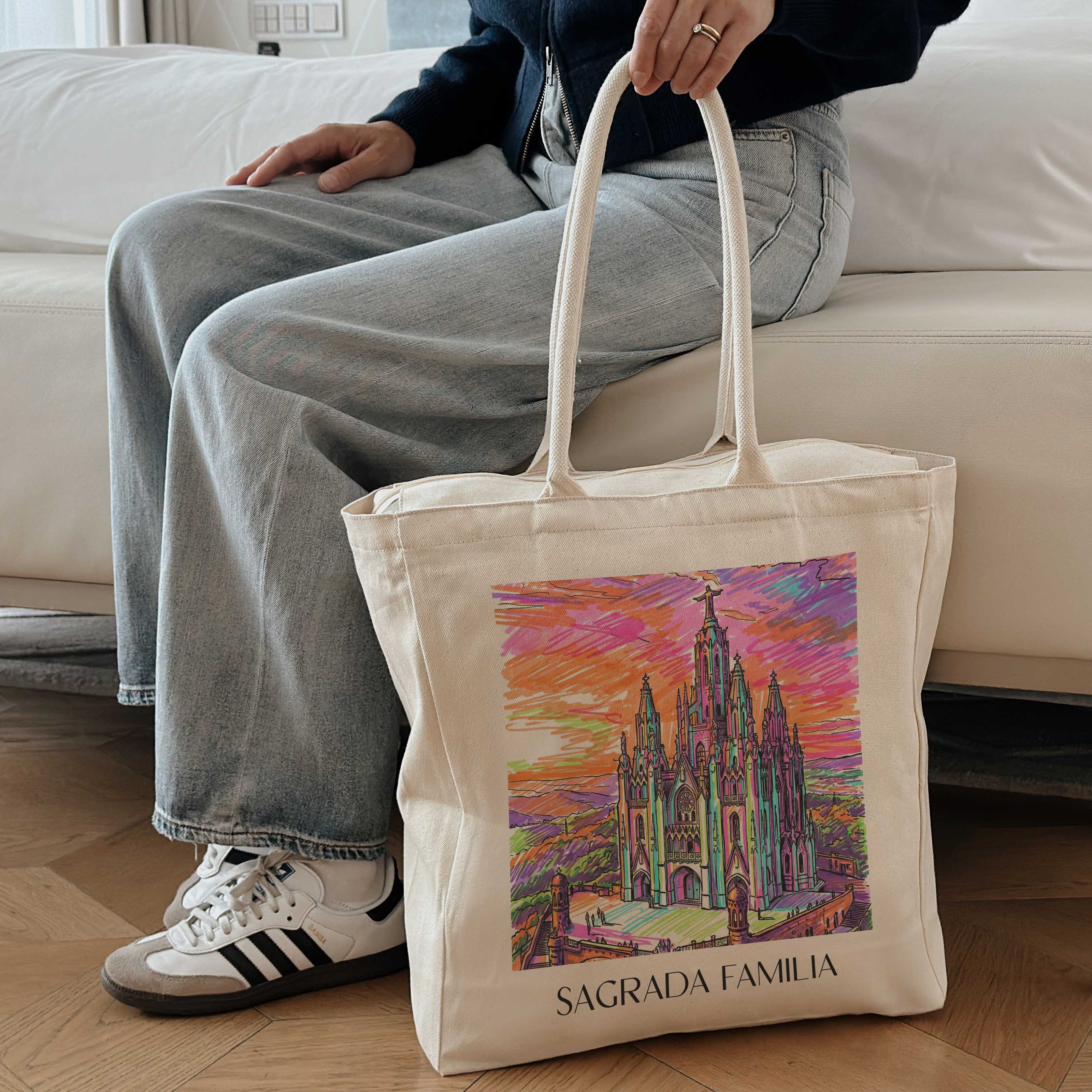 sagrada-familia-barcelona-spanien-einkaufstasche-graffiti