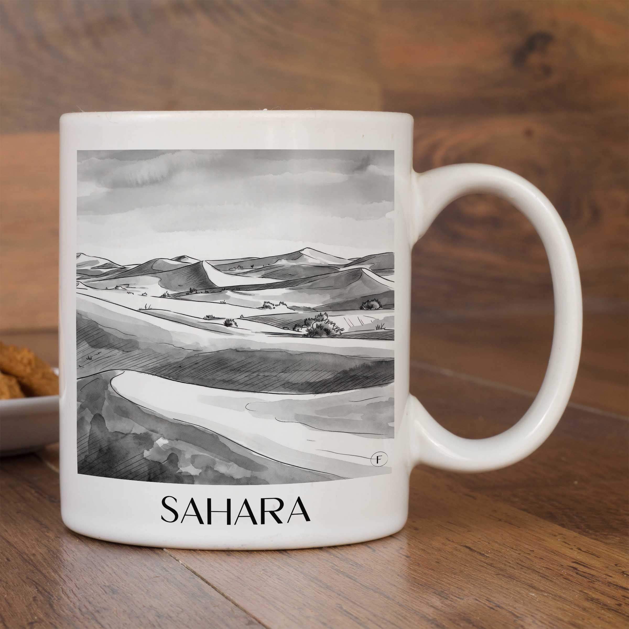 sahara-nordafrika-kaffeebecher-aquarell-schwarz-weiss