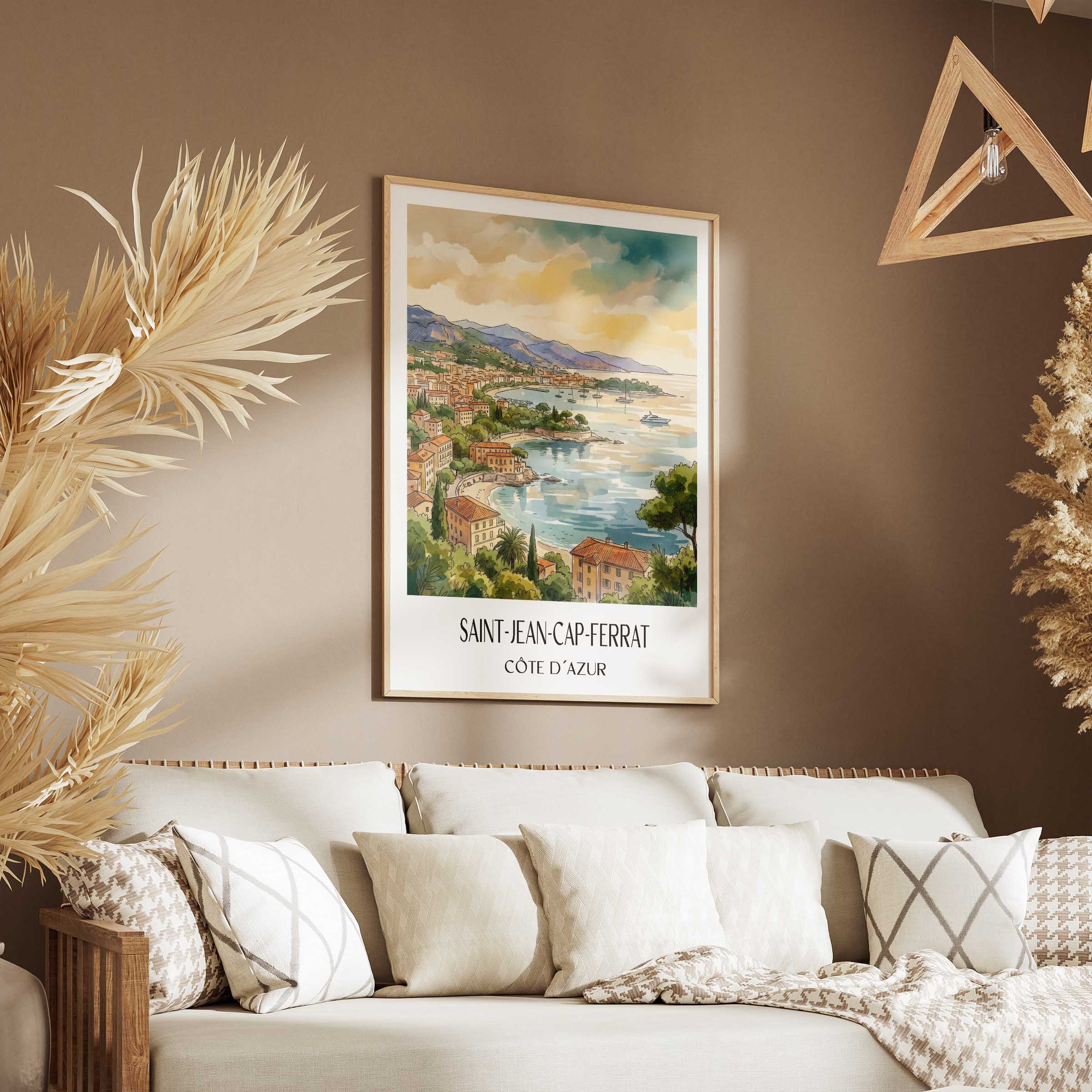 saint-jean-cap-ferrat-côte-d´azur-frankreich-poster-aquarell