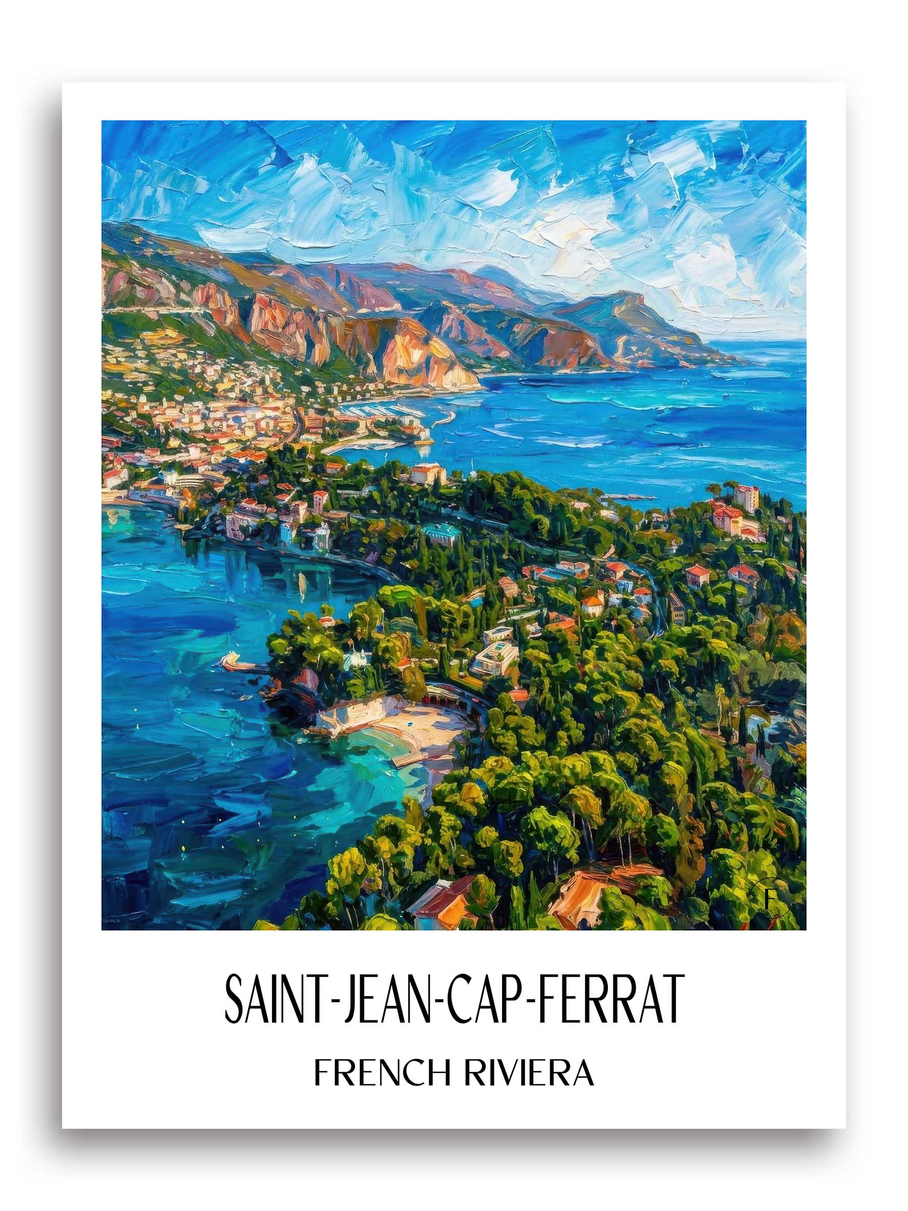 Saint-Jean-Cap-Ferrat Poster - Côte d´Azur - Frankreich Kunstdruck - Ölgemälde von A4 bis A1 - favplace