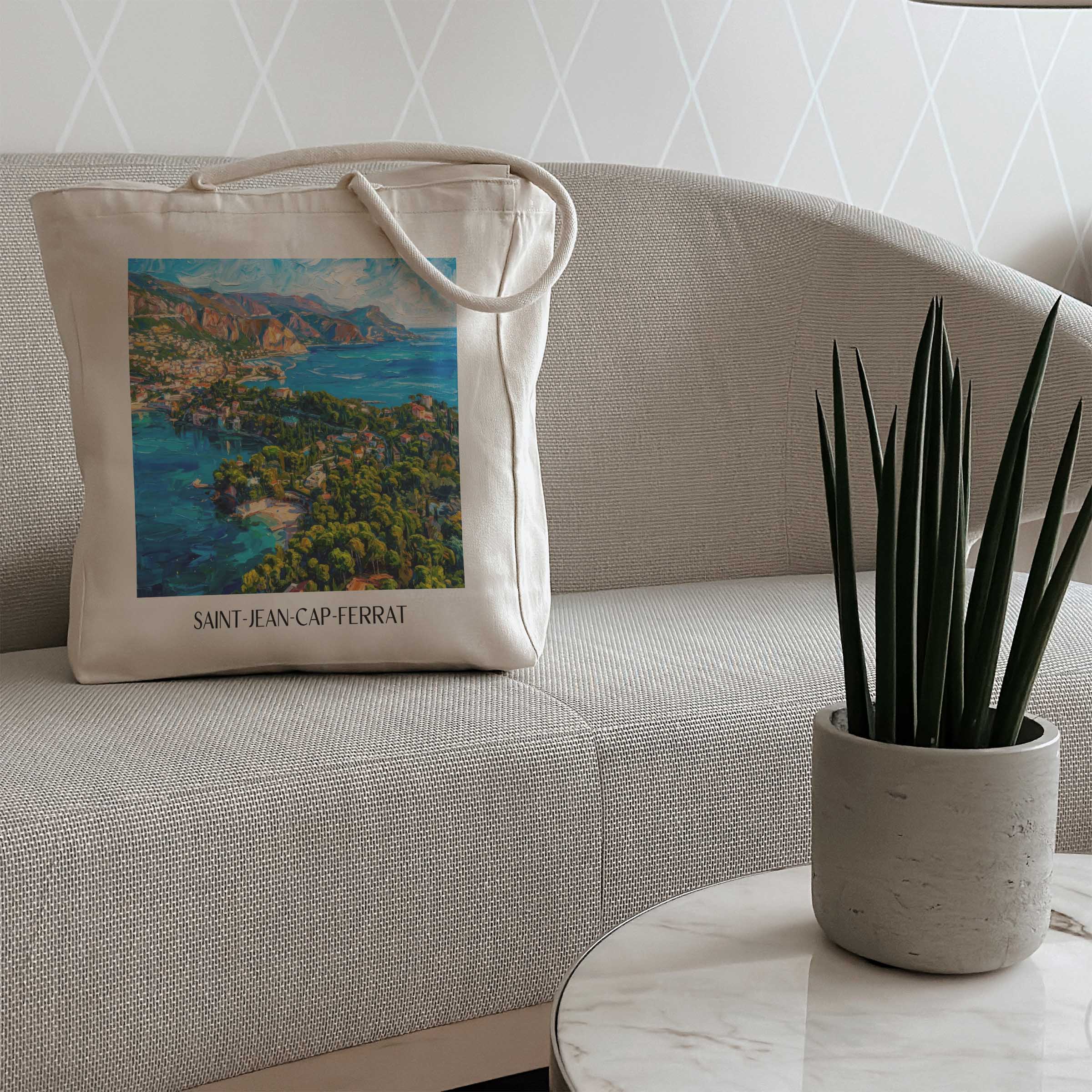 saint-jean-cap-ferrat-côte-d´azur-frankreich-einkaufstasche-oil-painting-oelgemaelde