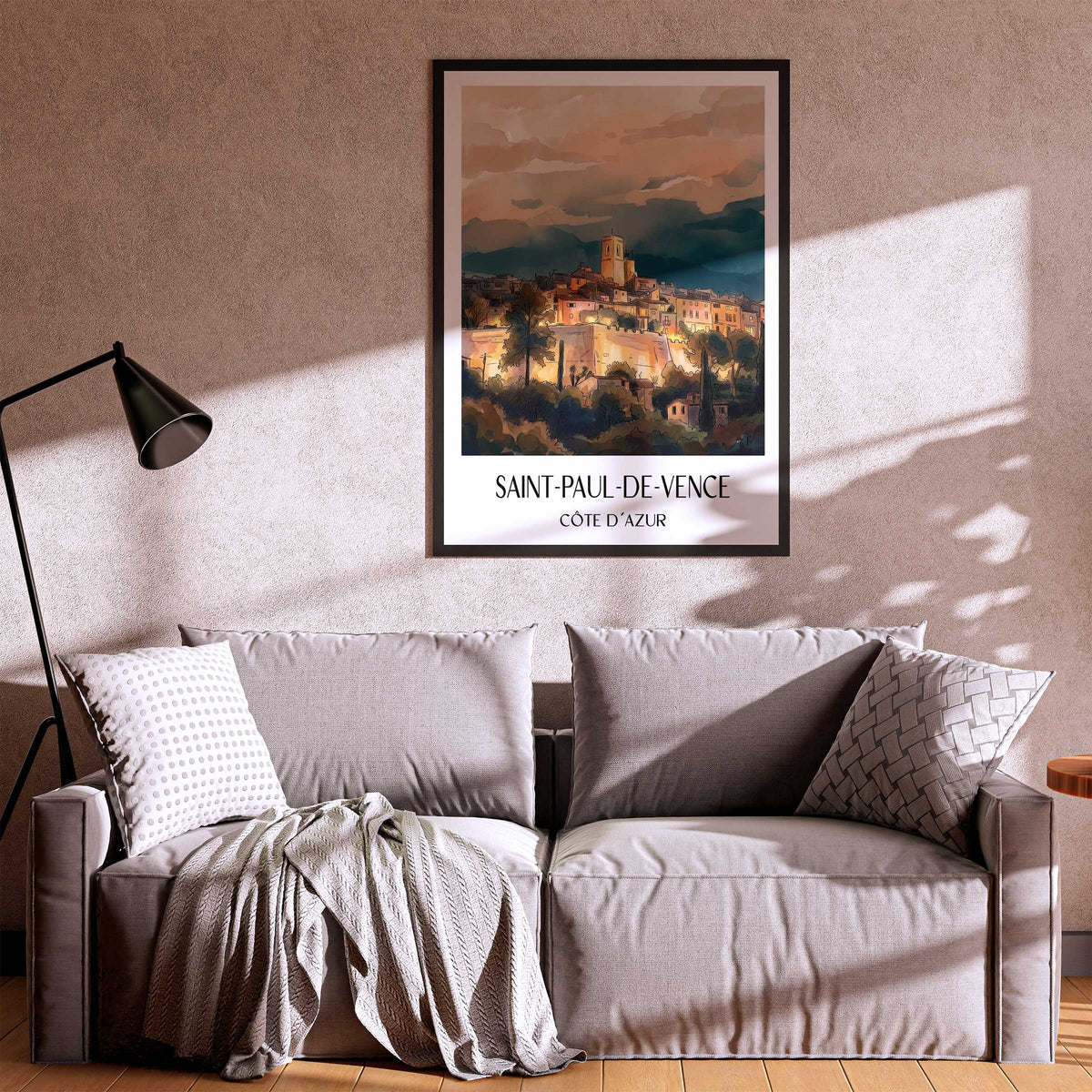saint-paul-de-vence-côte-d´azur-frankreich-poster-aquarell
