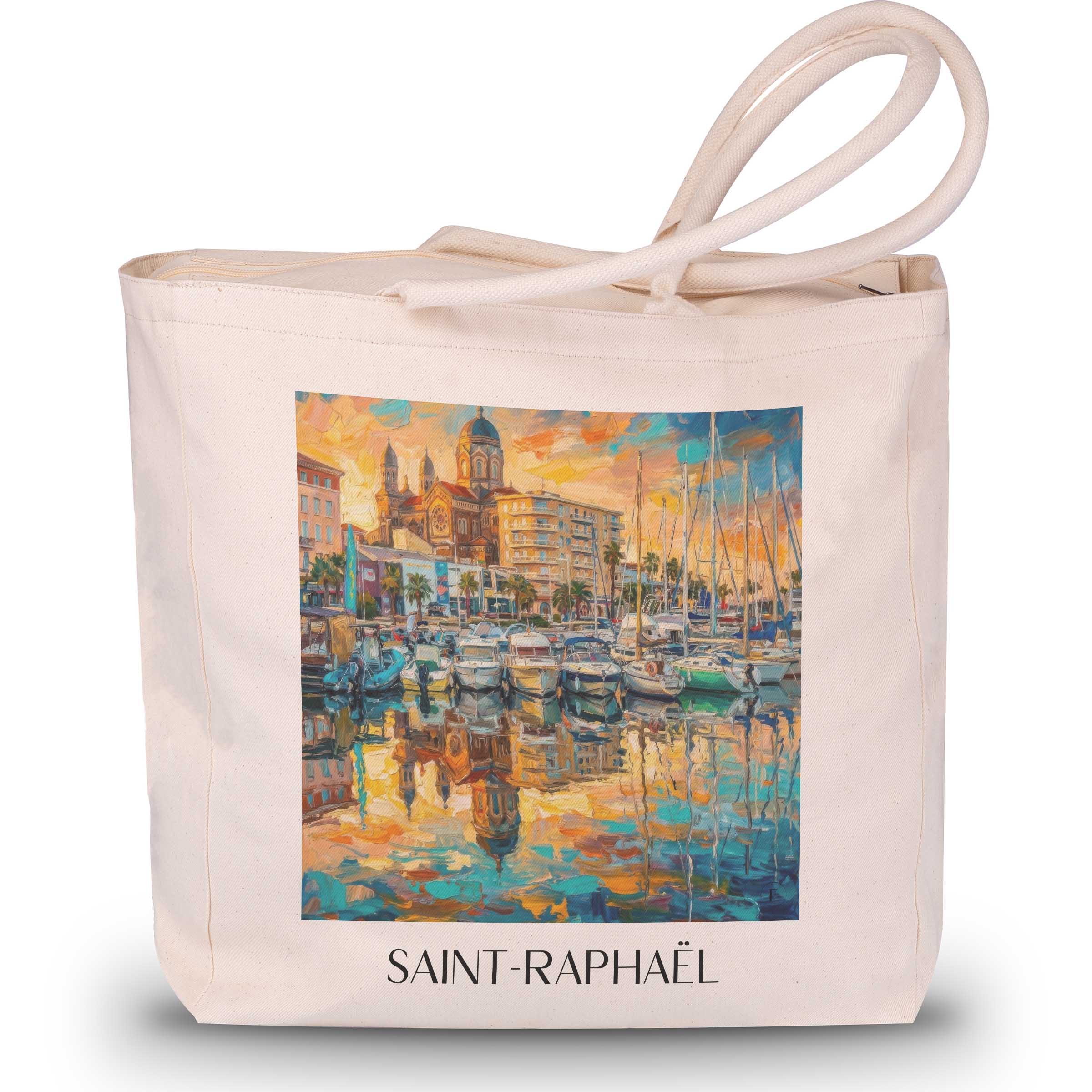 saint-raphaël-côte-d´azur-frankreich-einkaufstasche-oil-painting-oelgemaelde