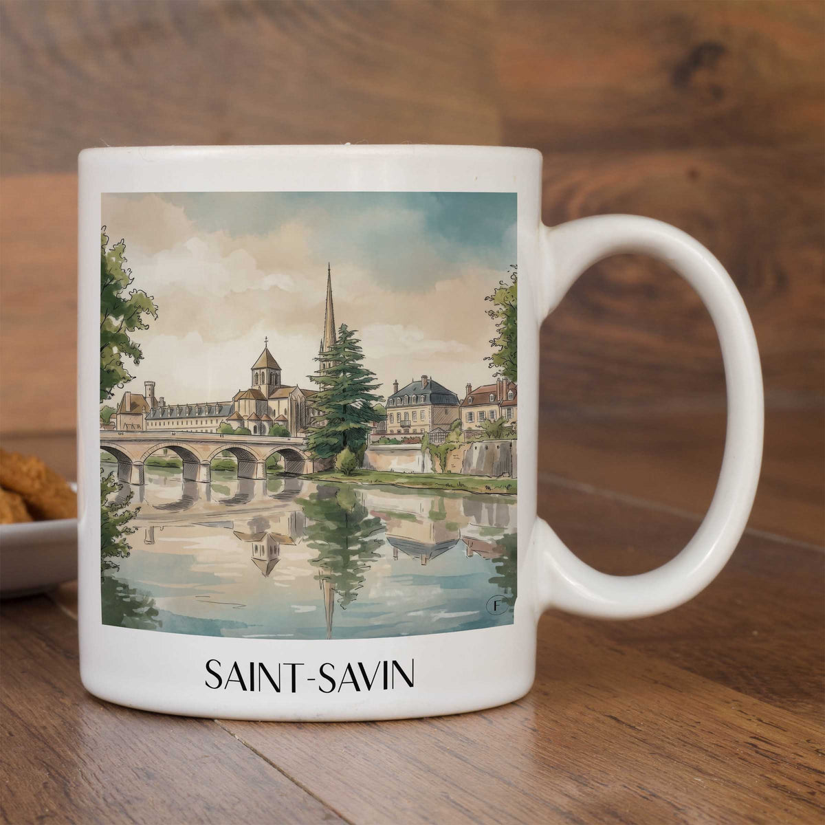 saint-savin-vallée-de-la-gartempe-frankreich-kaffeebecher-aquarell