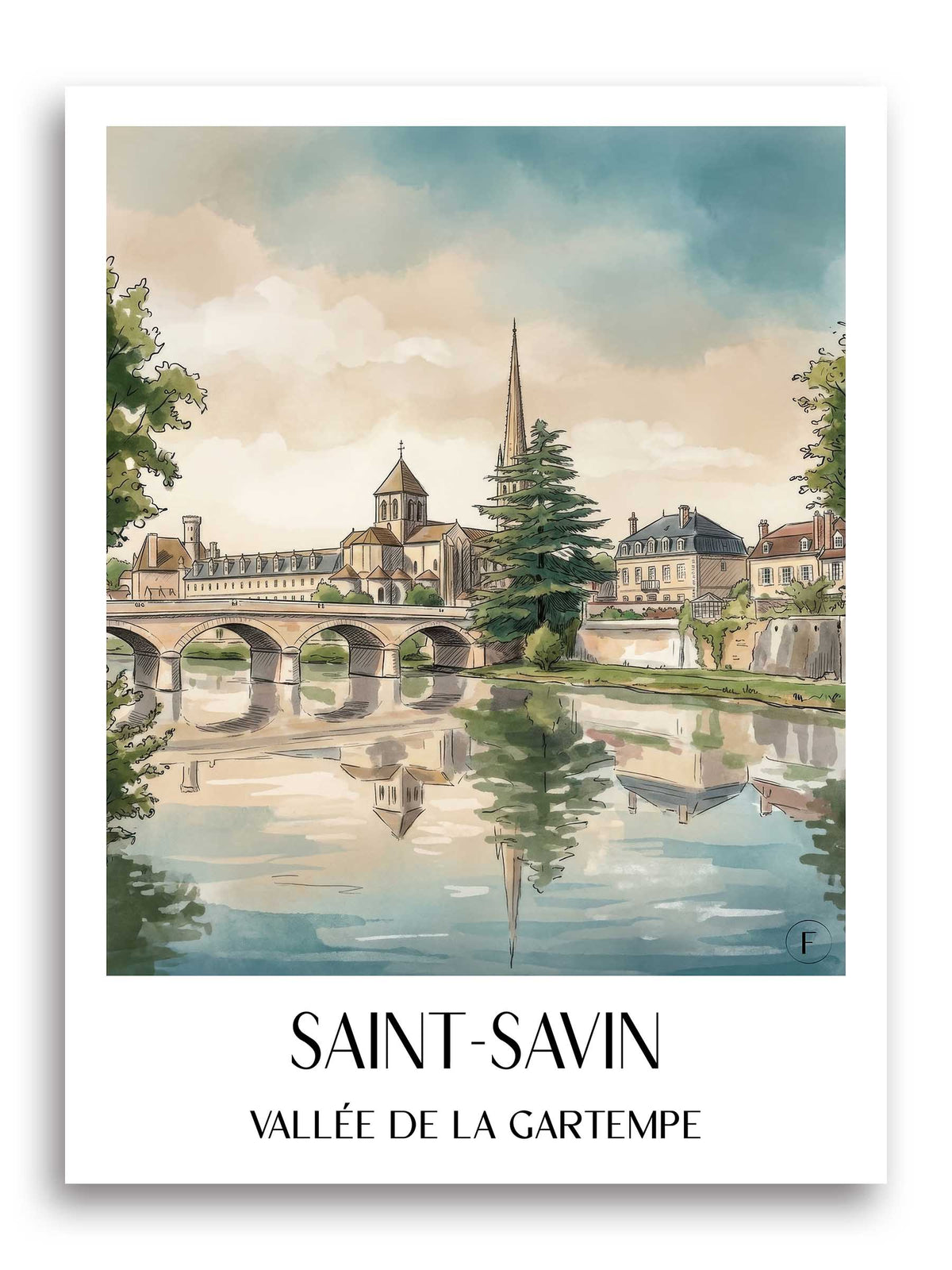 saint-savin-vallée-de-la-gartempe-frankreich-poster-aquarell