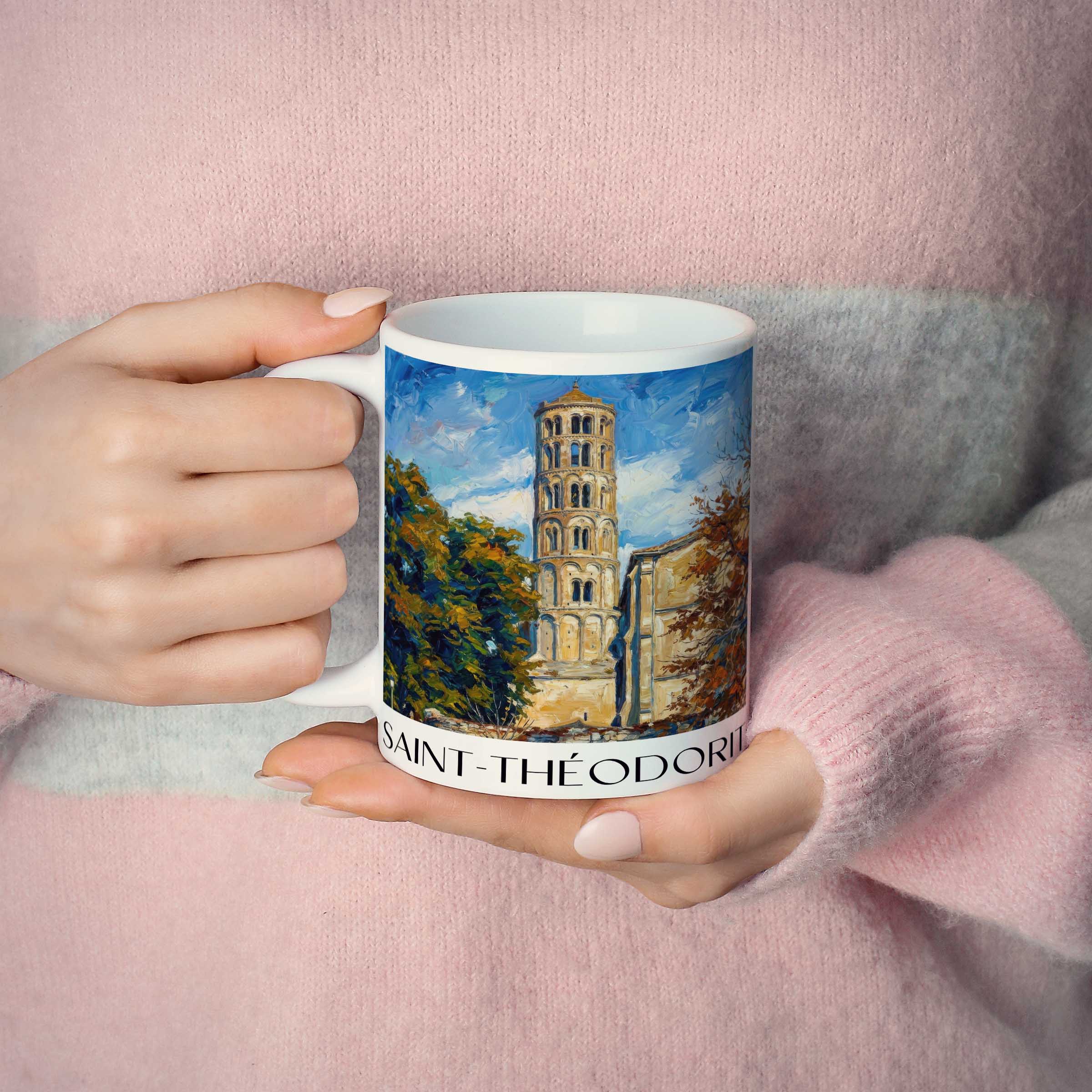 saint-théodorit-uzès-frankreich-kaffeebecher-oil-painting-oelgemaelde