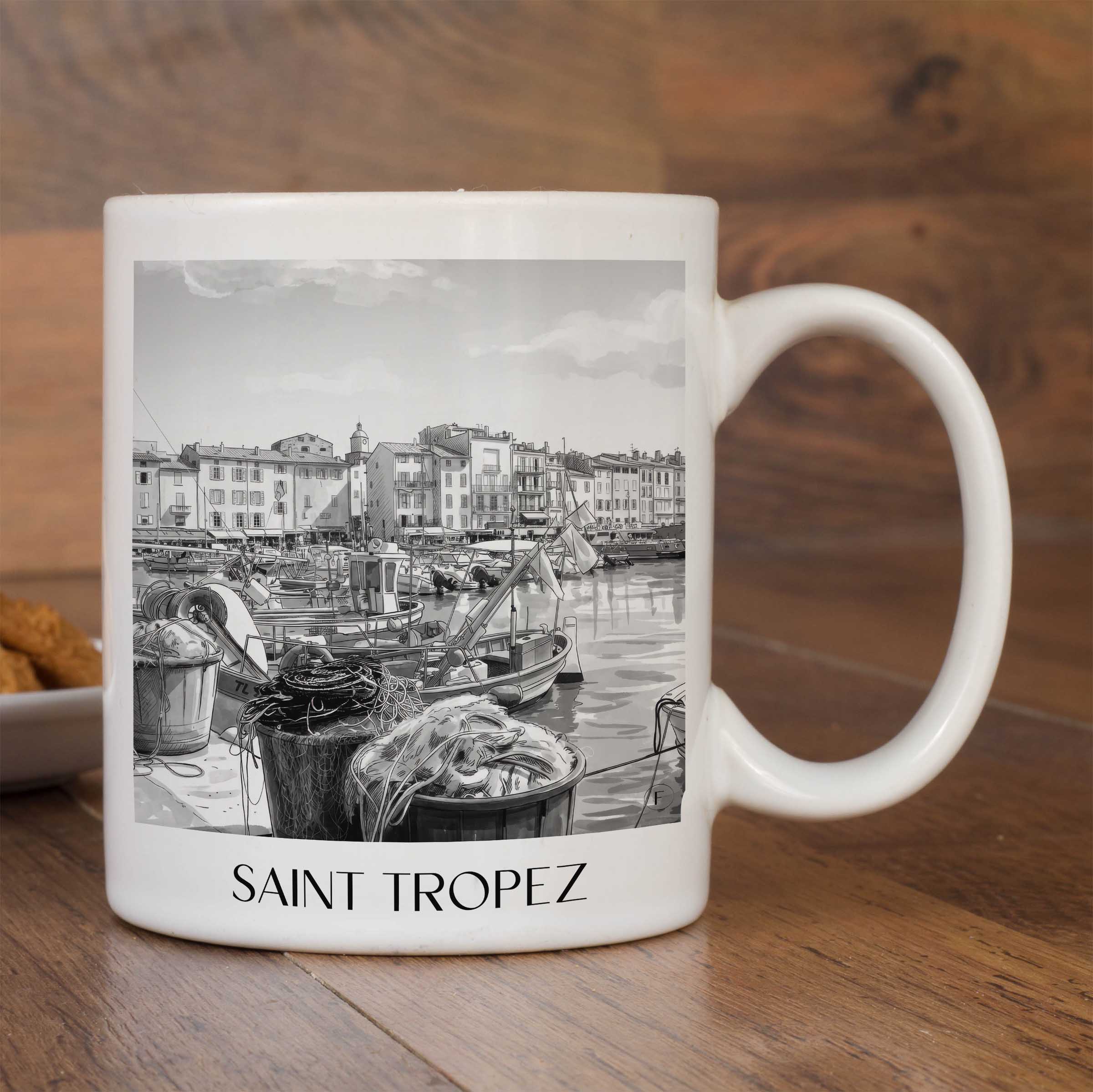 saint-tropez-frankreich-kaffeebecher-aquarell-schwarz-weiss