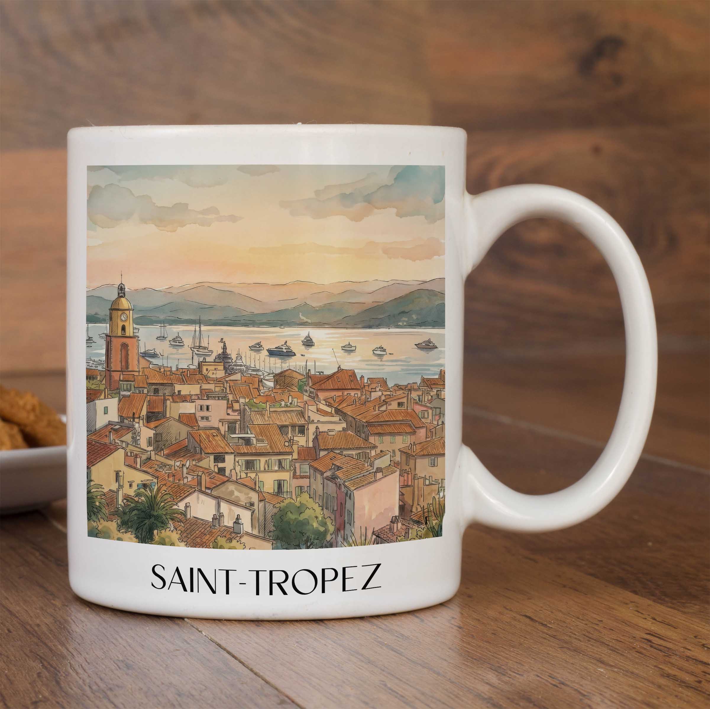 saint-tropez-côte-d´azur-frankreich-kaffeebecher-aquarell