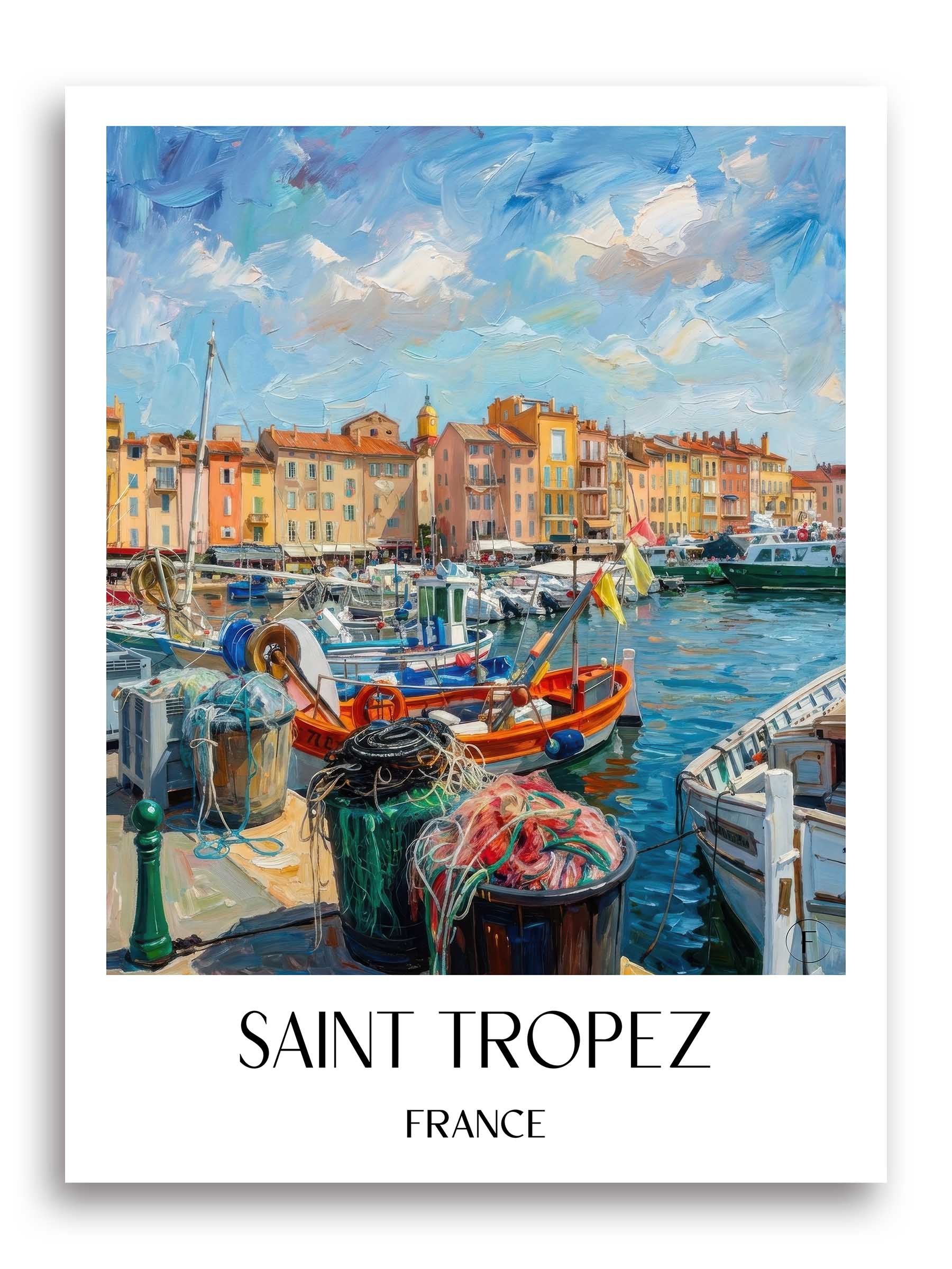 Saint Tropez Poster - - Frankreich Kunstdruck - Ölgemälde von A4 bis A1 - favplace