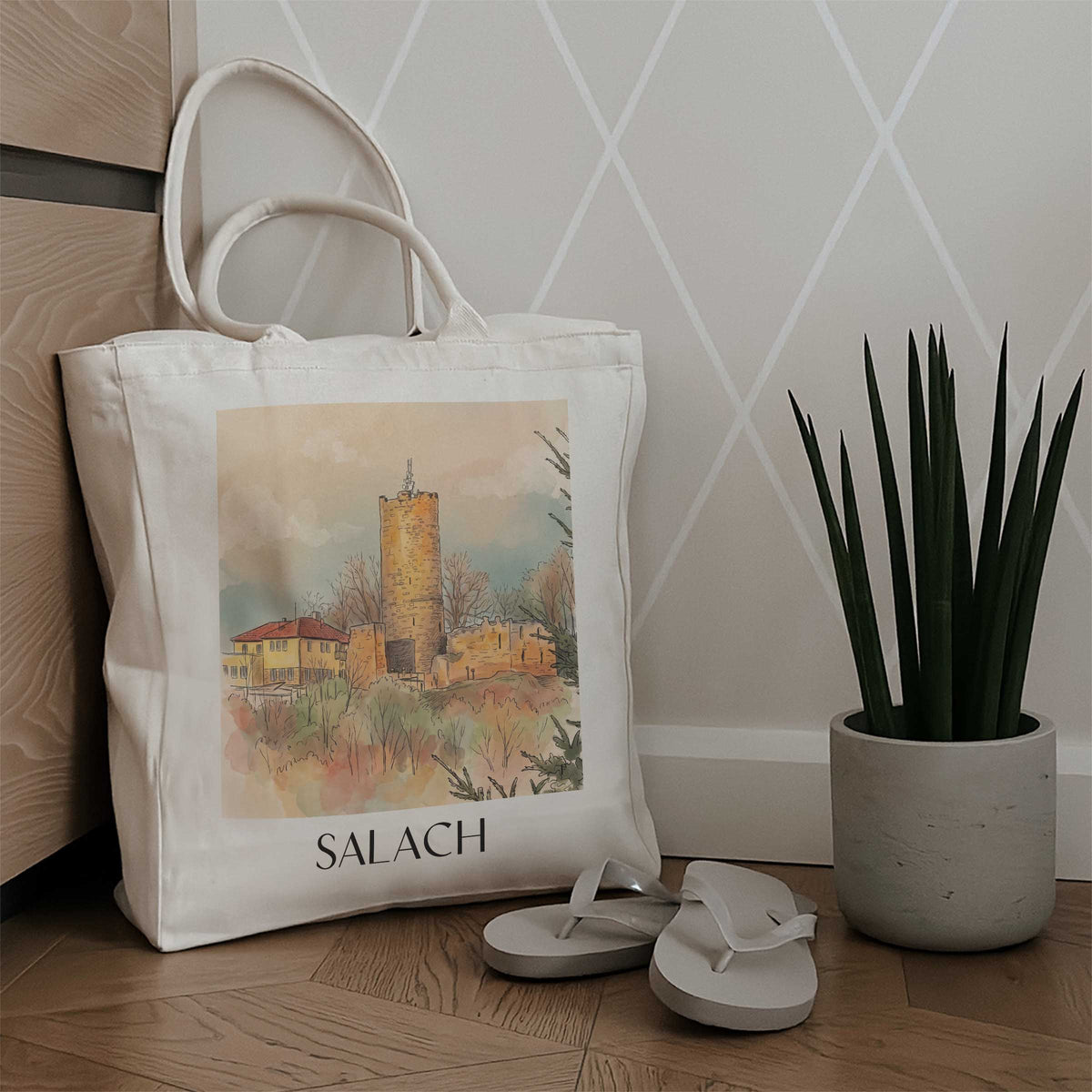 salach-schwäbische-alb-deutschland-einkaufstasche-aquarell