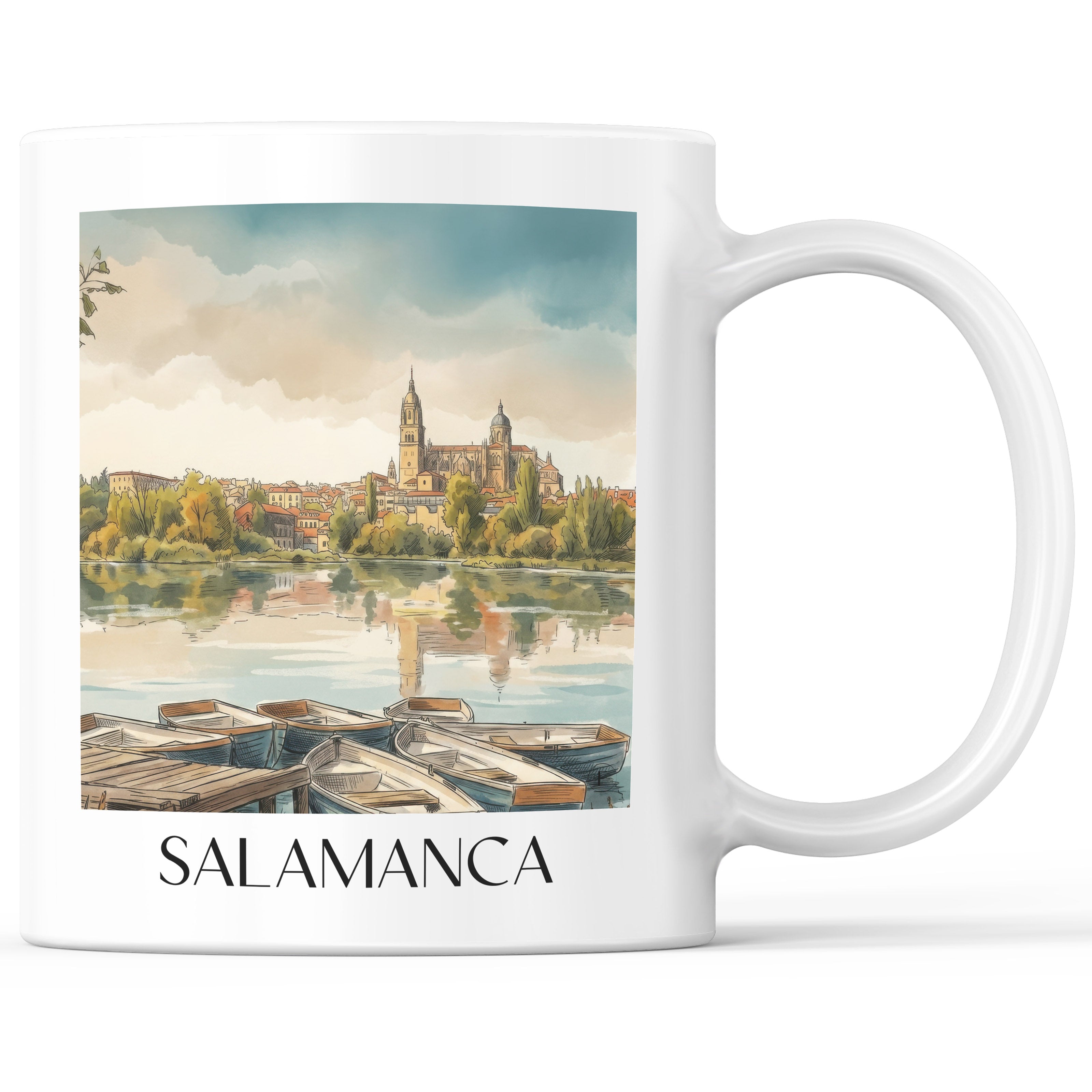 Salamanca Kaffeebecher - Spanien - Spanien Becher - Kaffeetasse im Aquarell Stil - favplace