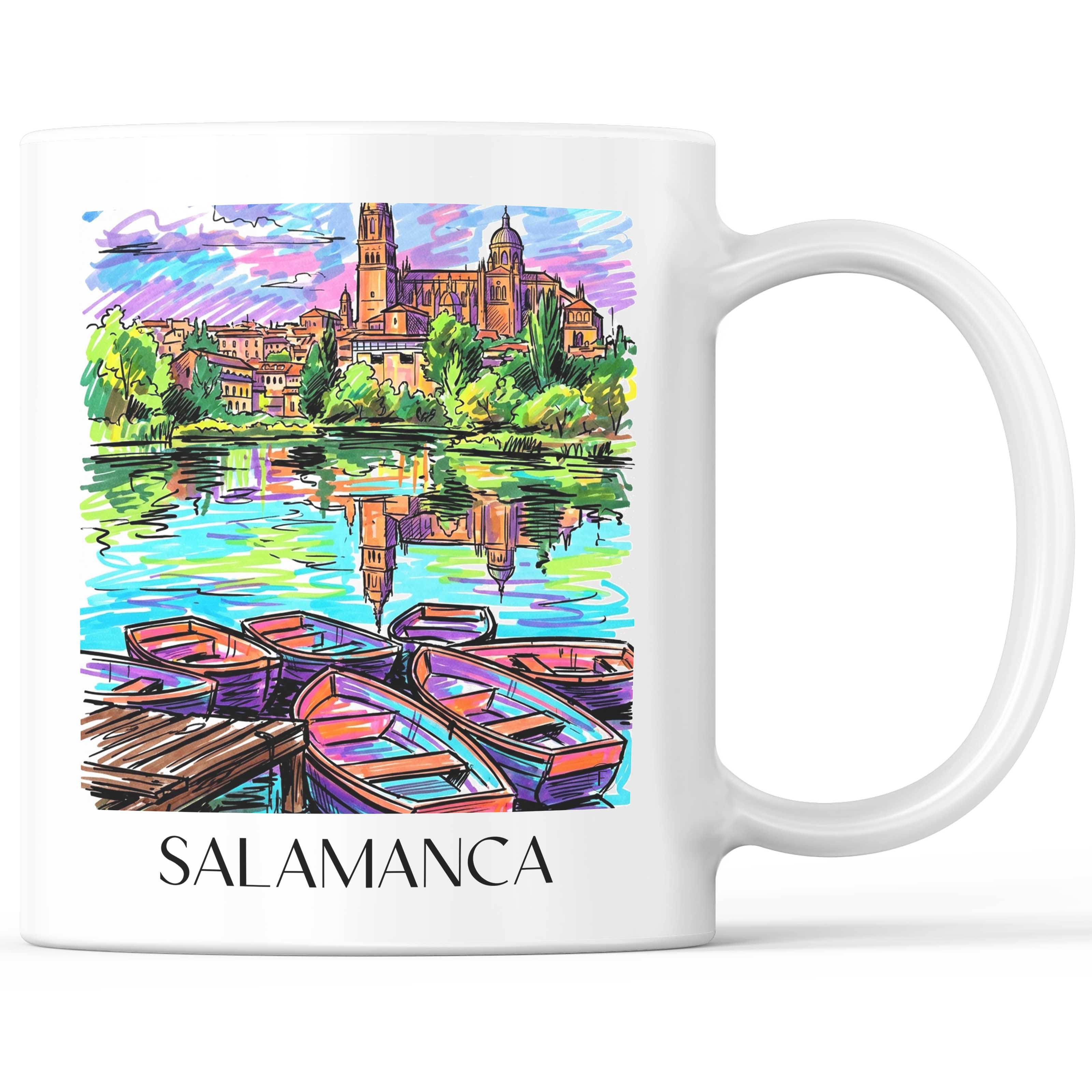 Salamanca Kaffeebecher - Spanien - Spanien Becher - Kaffeetasse im Tag Graffiti Stil - favplace