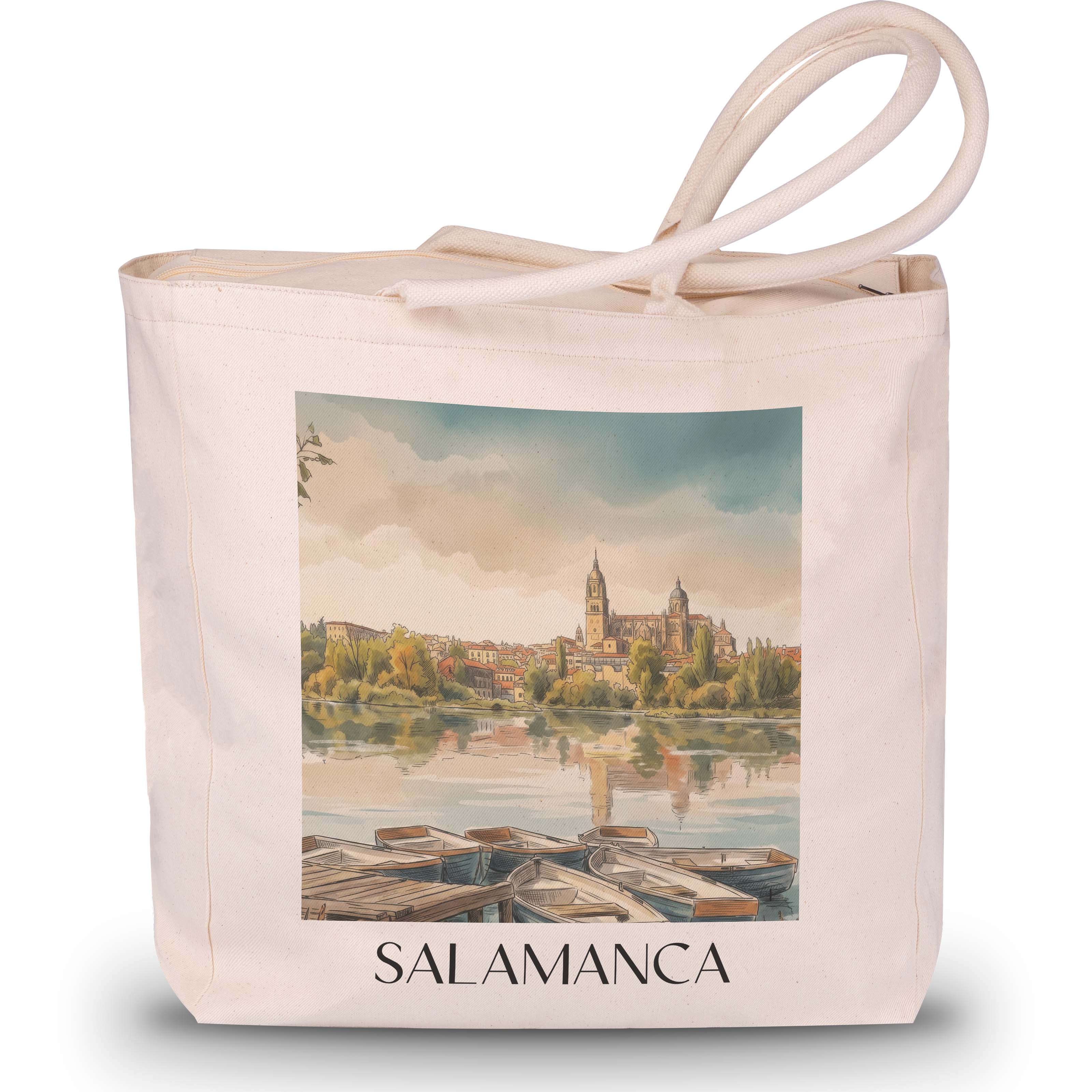 Salamanca Shopping Tasche - Spanien - Spanien Tote Bag - Einkaufstasche im Aquarell Stil - favplace