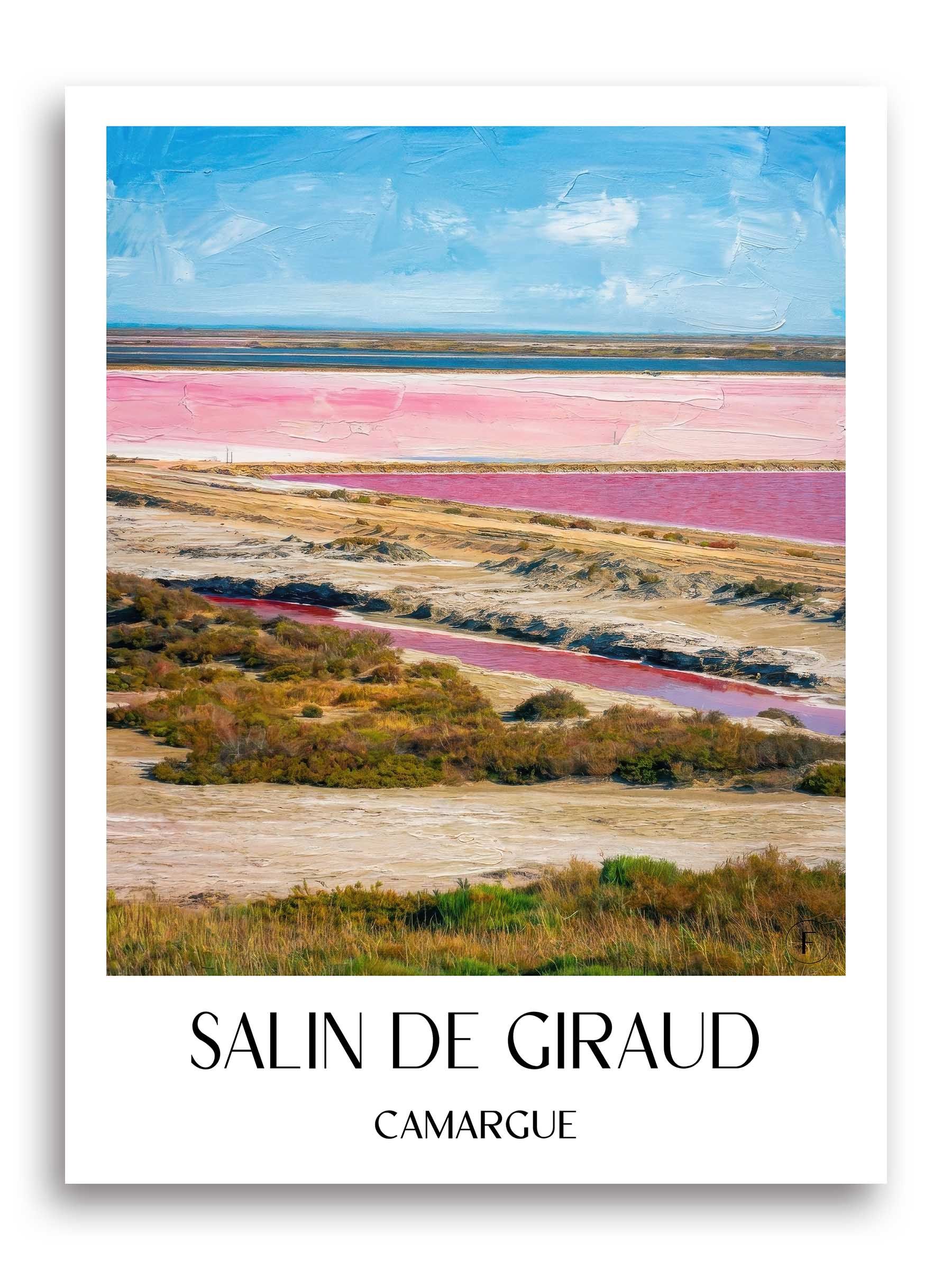Salin de Giraud Poster - Camargue - Frankreich Kunstdruck - Ölgemälde von A4 bis A1 - favplace