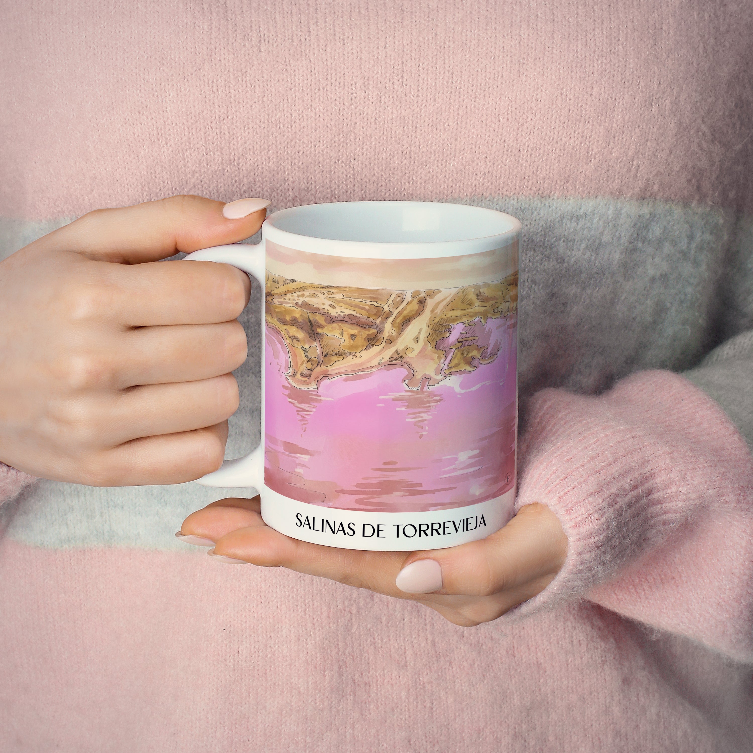 salinas-de-torrevieja-spanien-spanien-kaffeebecher-aquarell-pink-rosa