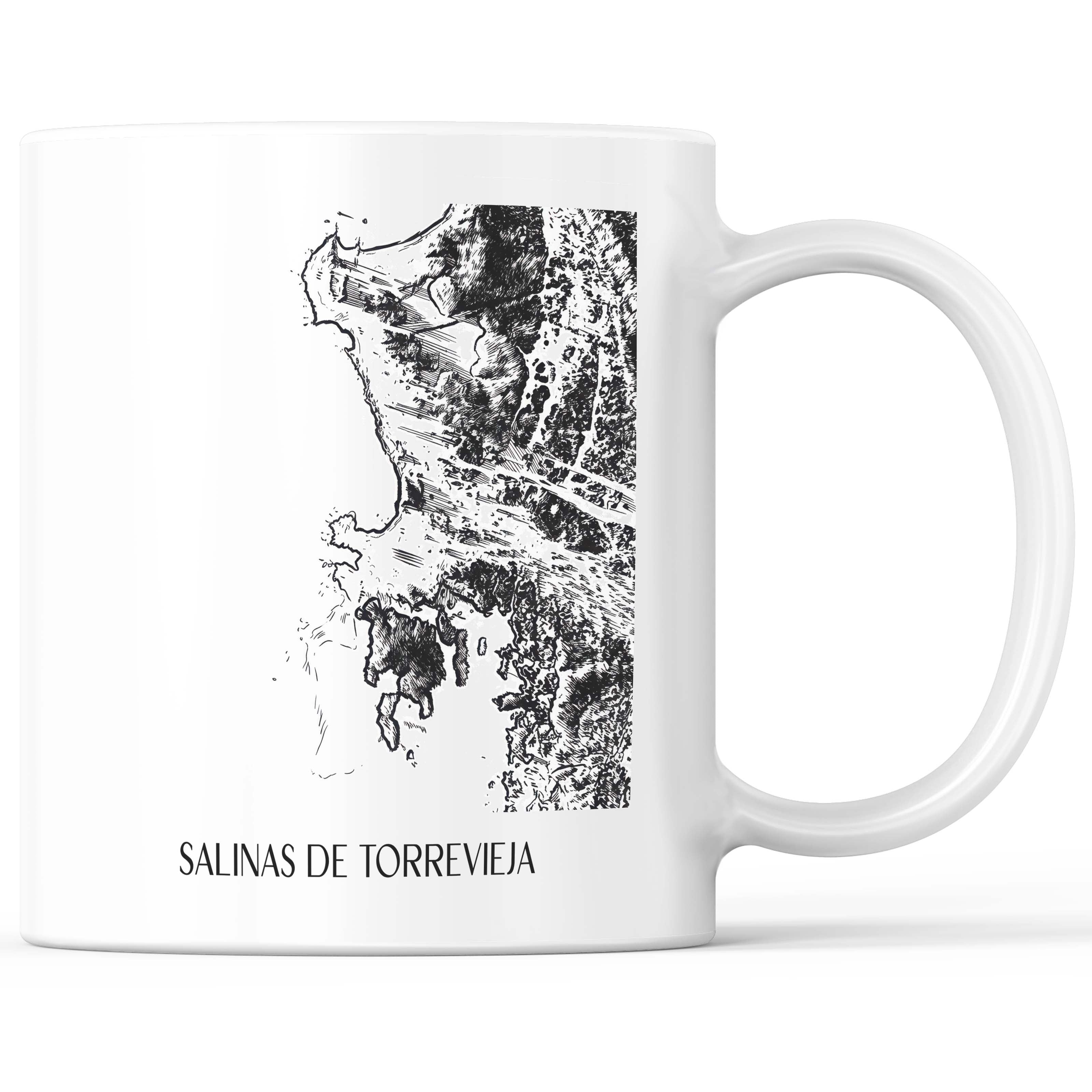 Salinas de Torrevieja Kaffeebecher - Spanien - Spanien Becher - Kaffeetasse im Skizze Stil - favplace