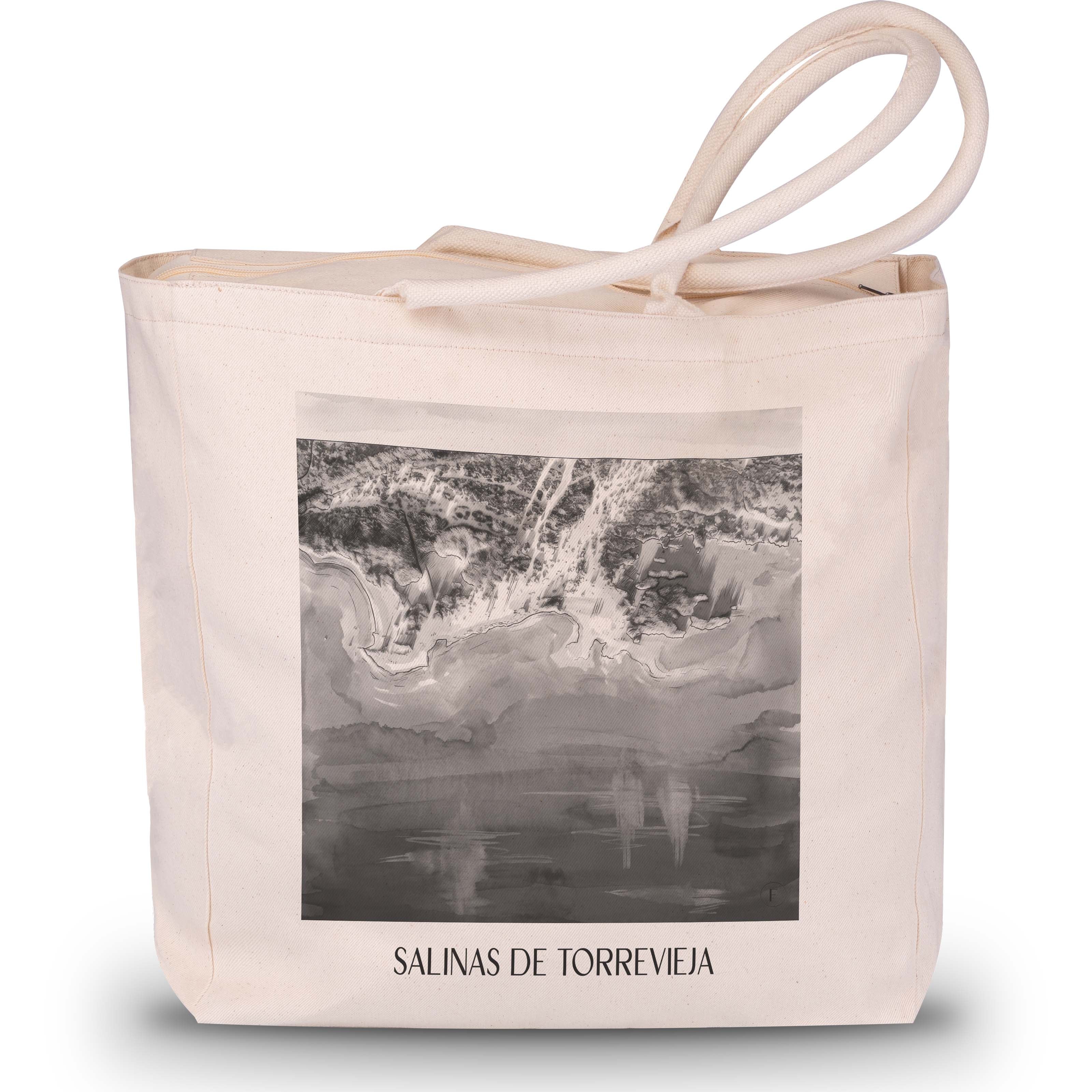 salinas-de-torrevieja-spanien-spanien-einkaufstasche-aquarell-schwarz-weiss