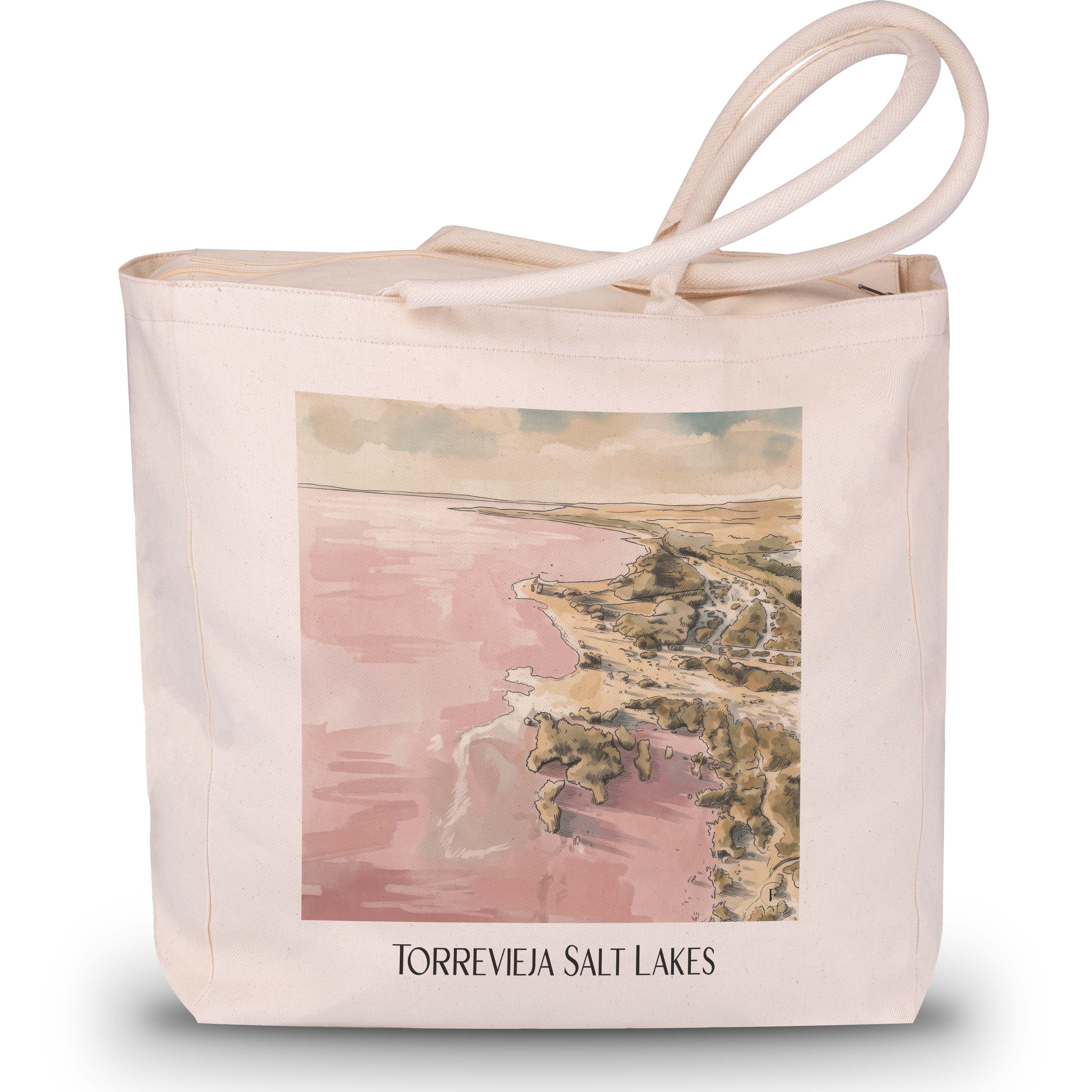 Salinas de Torrevieja Shopping Tasche - Spanien - Spanien Tote Bag - Einkaufstasche im Aquarell Stil - favplace
