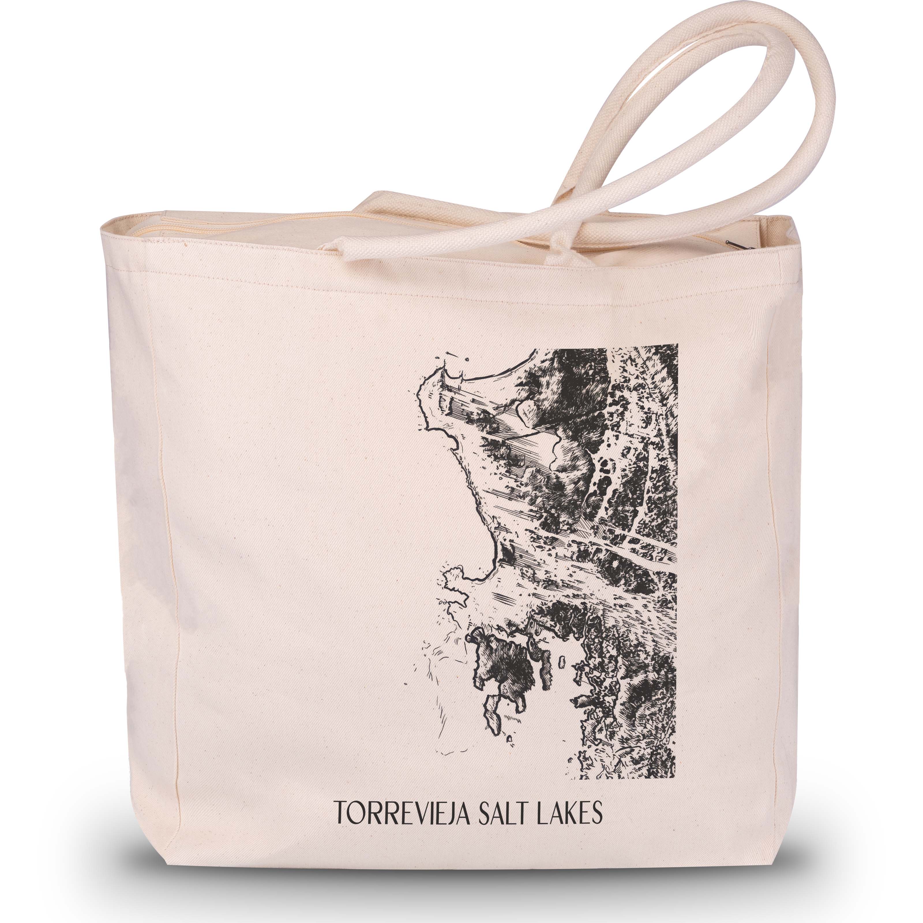 Salinas de Torrevieja Shopping Tasche - Spanien - Spanien Tote Bag - Einkaufstasche im Skizze Stil - favplace