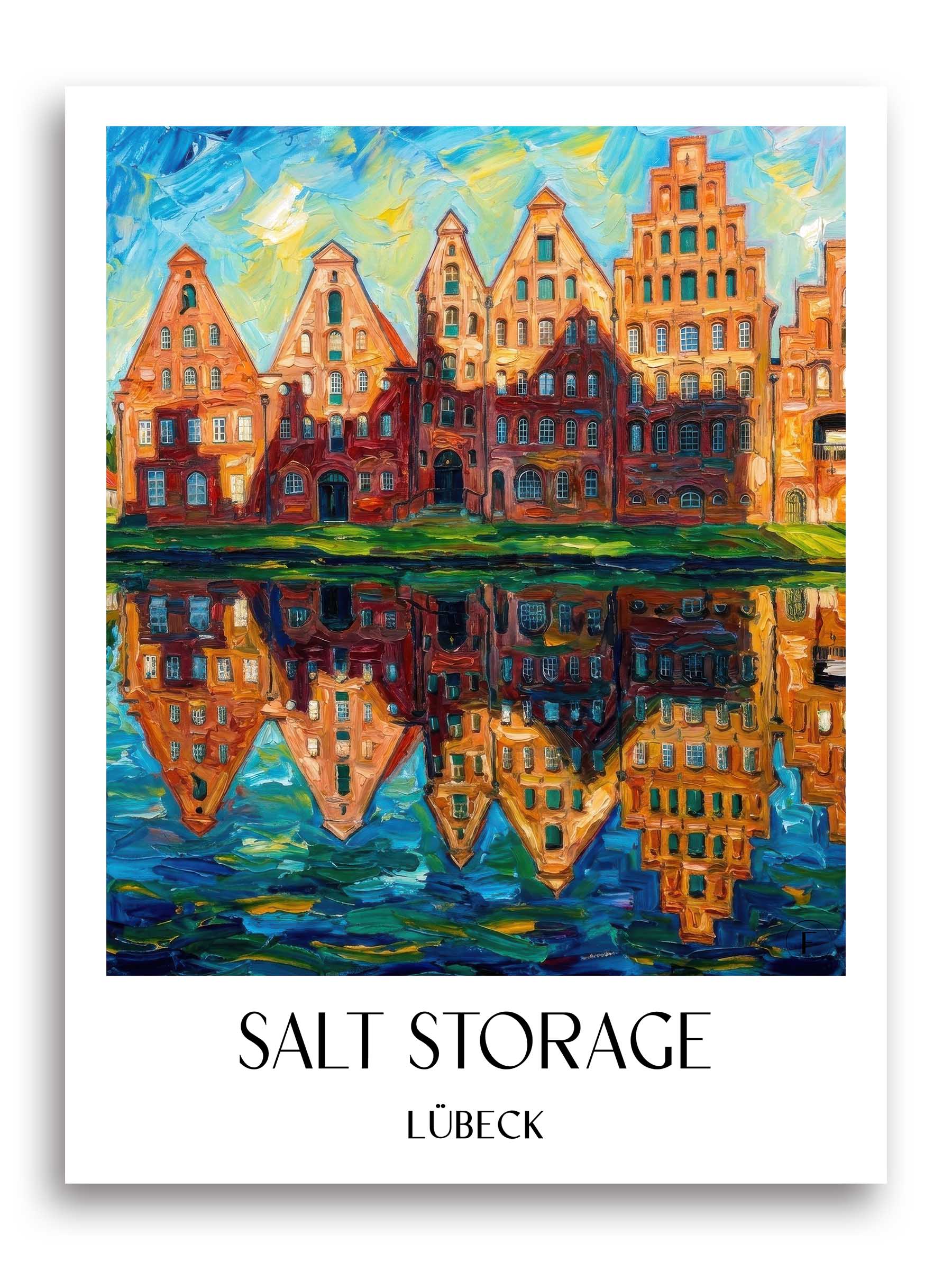 Salzspeicher Poster - Lübeck - Deutschland Kunstdruck - Ölgemälde von A4 bis A1 - favplace