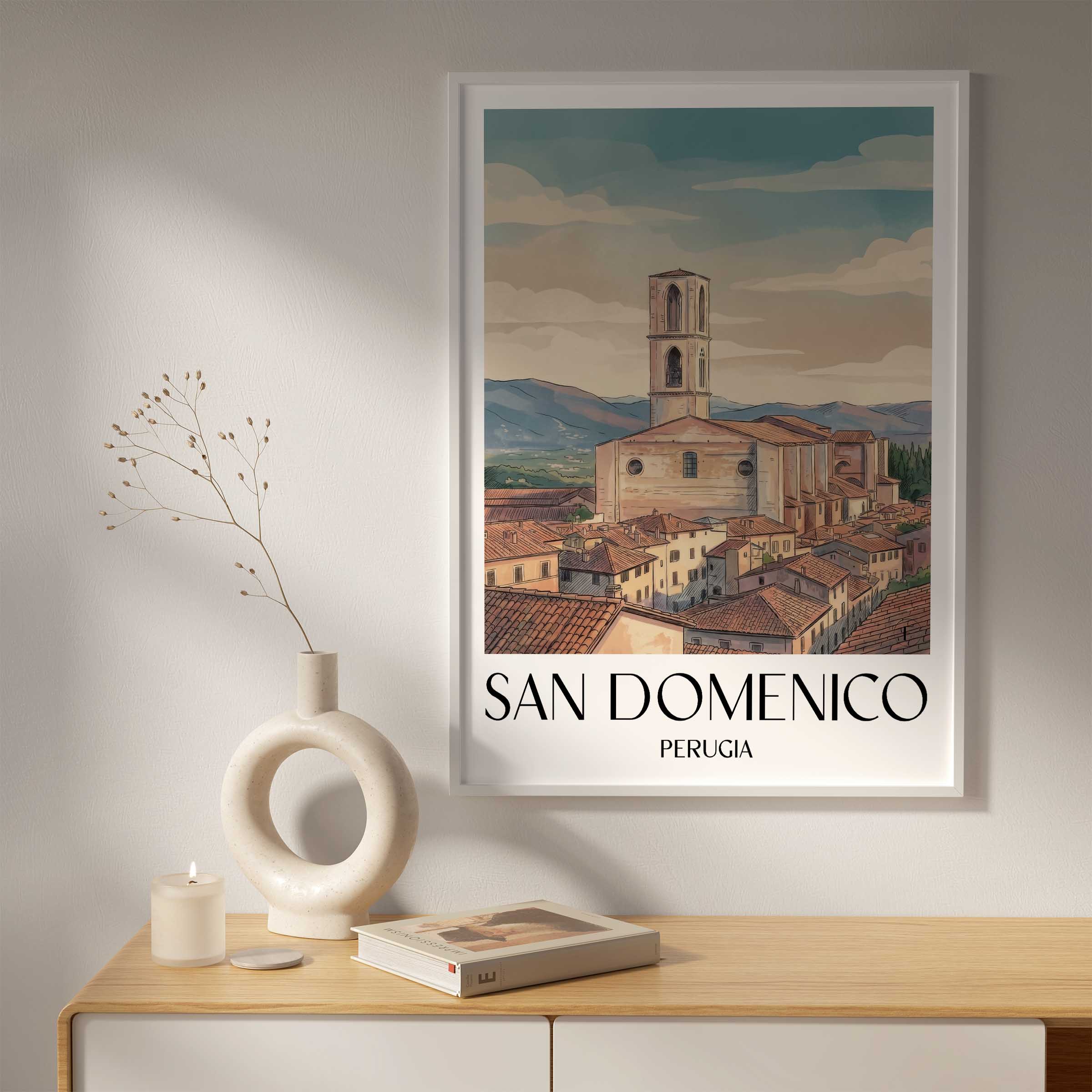 san-domenico-perugia-italien-poster-aquarell